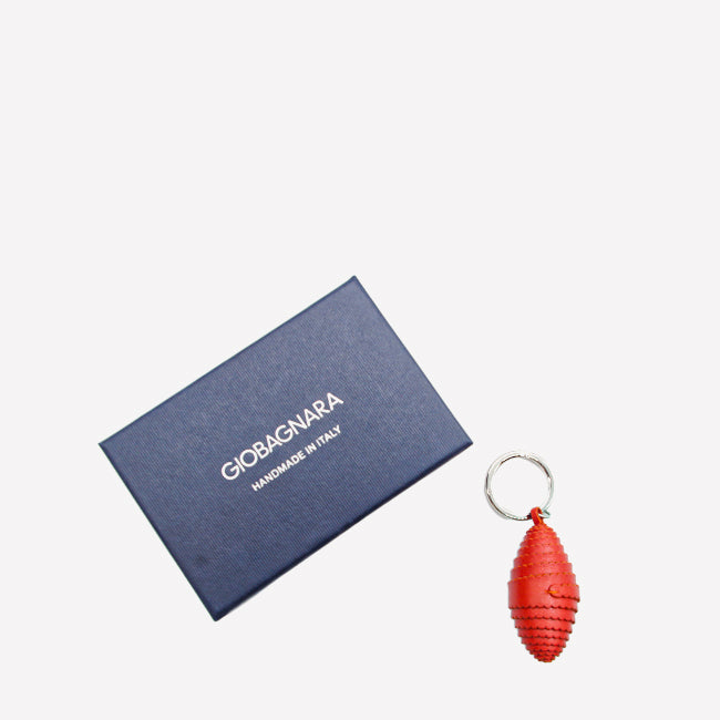 Giobagnara Pigna Keychain - Genuine Nappa Leather Keyring in Red | Stylish & Durable Key Holder for Everyday Use, Gifts, and Travel Accessories