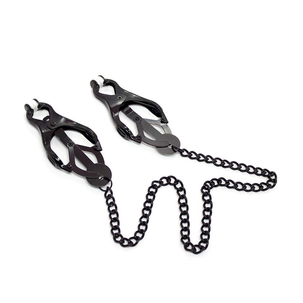 Adjustable Metal Massage Clips with Chain for Nipple Stimulation - Yoga & T-Shirt Use
