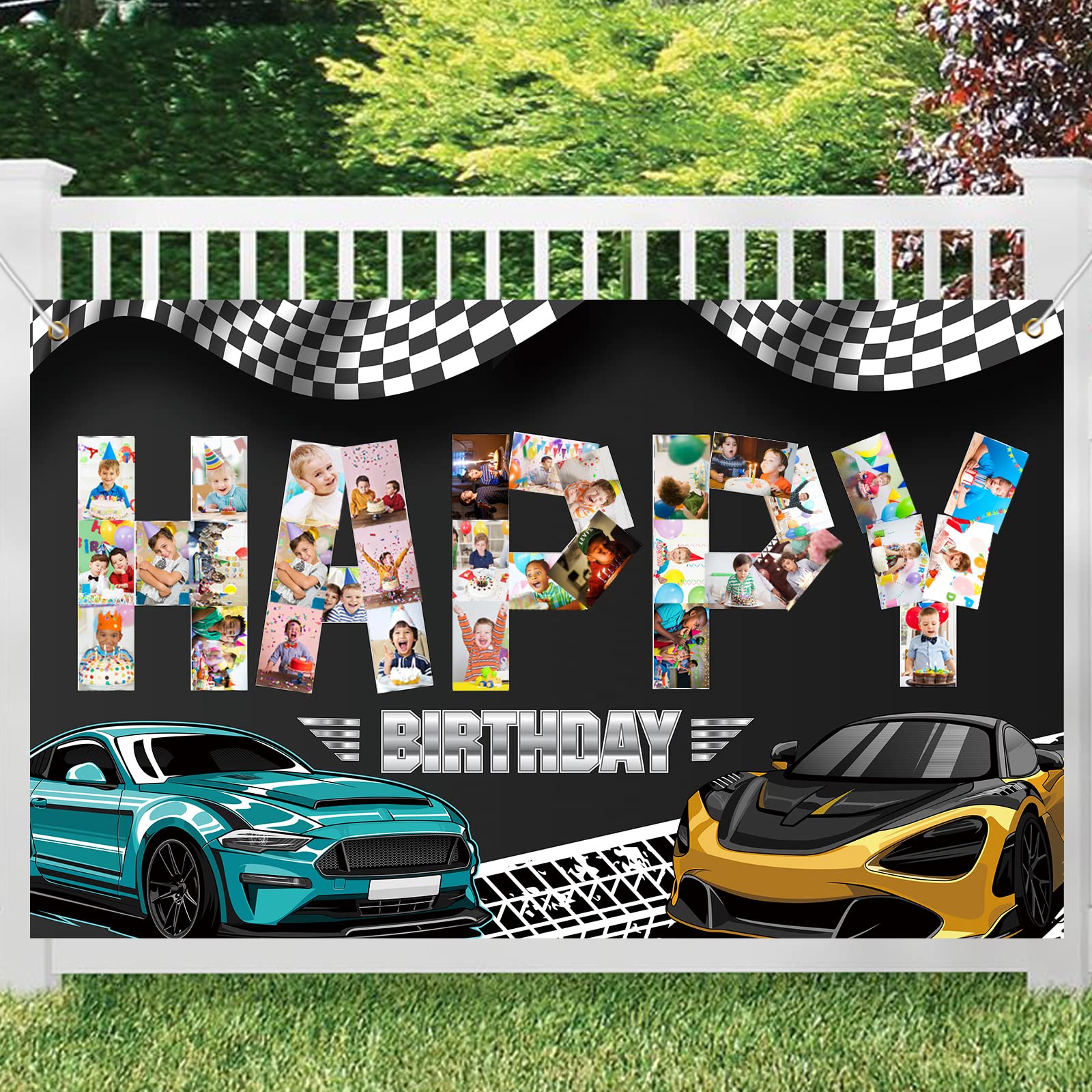 Custom Race Car Birthday Banner for Boys - 6x3.7 Feet Racing Theme Party Decorations, Kids Racing Party Supplies, Photo Backdrop for Baby Showers & Birthday Celebrations - Perfect for Race Car Themed Parties, Decorations, and Special Events