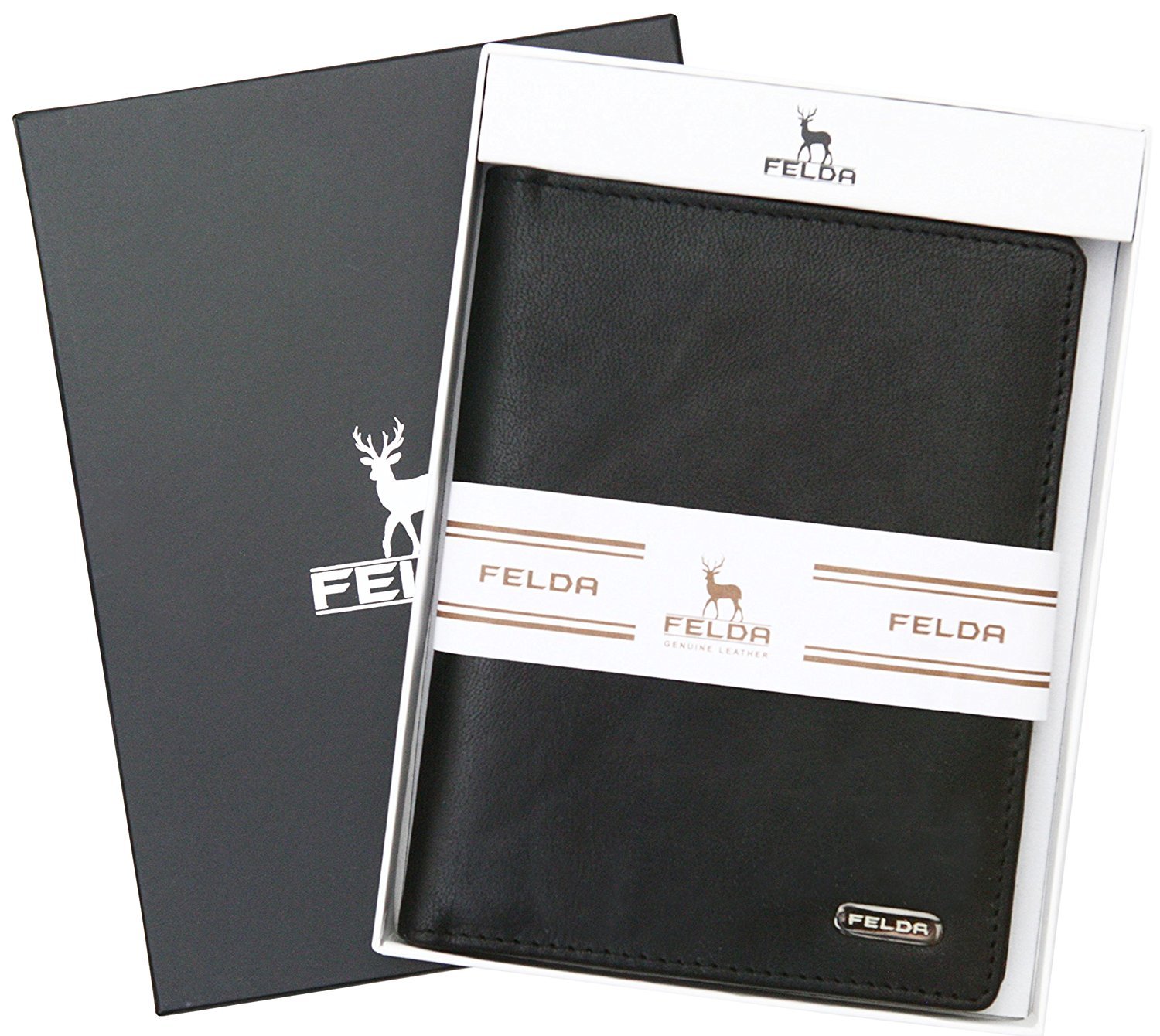 RFID Blocking Leather Passport Holder Wallet - Premium Travel Organizer with Credit Card Slots & Gift Box - Perfect for International Flights, Business Trips and Secure Document Storage