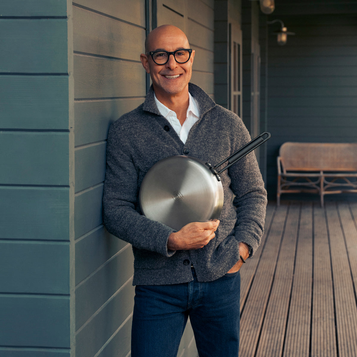 Stanley Tucci™ Premium 4-Piece Stainless Steel & Ceramic Nonstick Cookware Set with Free Tucci Cookbook – Perfect for Home Chefs & Gourmet Cooking