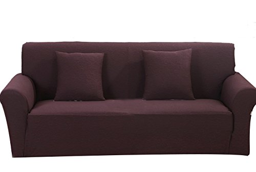 Baroque Style Solid Sofa Slipcover - Stretch Elastic Fabric Sofa Cover Protector for 1 Seater Couches (35