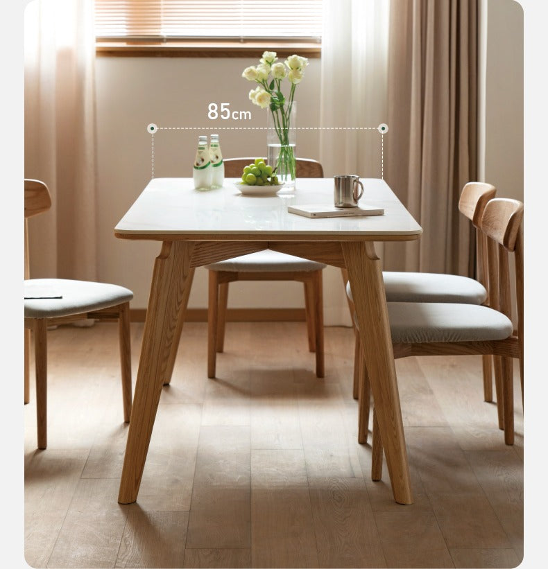 Solid Oak Wood Modern Rocking Dining Table - Perfect for Farmhouse, Rustic & Contemporary Dining Rooms