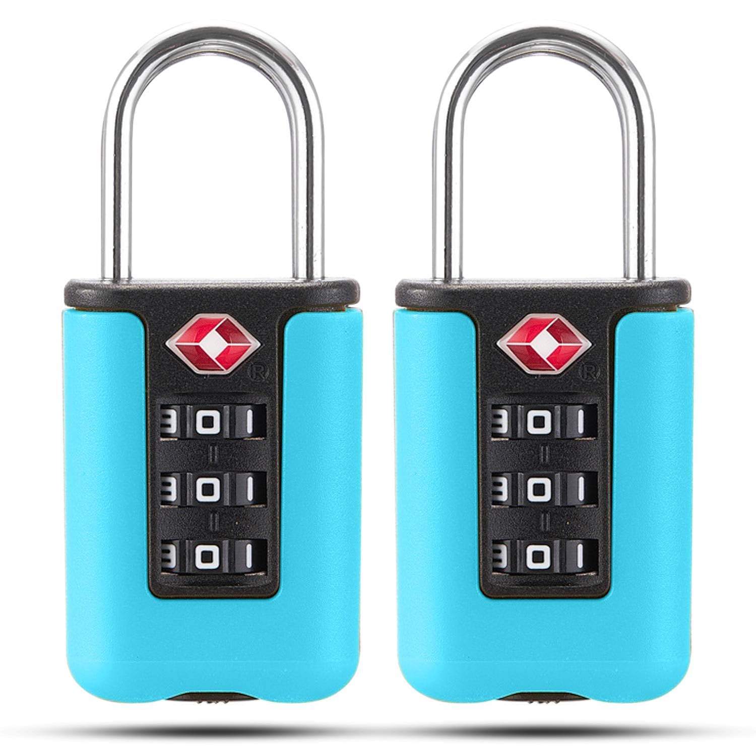 TSA Approved Gun Case Locks - 2 Pack Heavy Duty TSA Luggage Locks for Rifles, Pistols & Revolver Cases - Secure 3 Digit Combination Padlock for Suitcases & Firearm Storage (Blue) - Perfect for Air Travel, Hunting Trips & Secure Weapon Transport