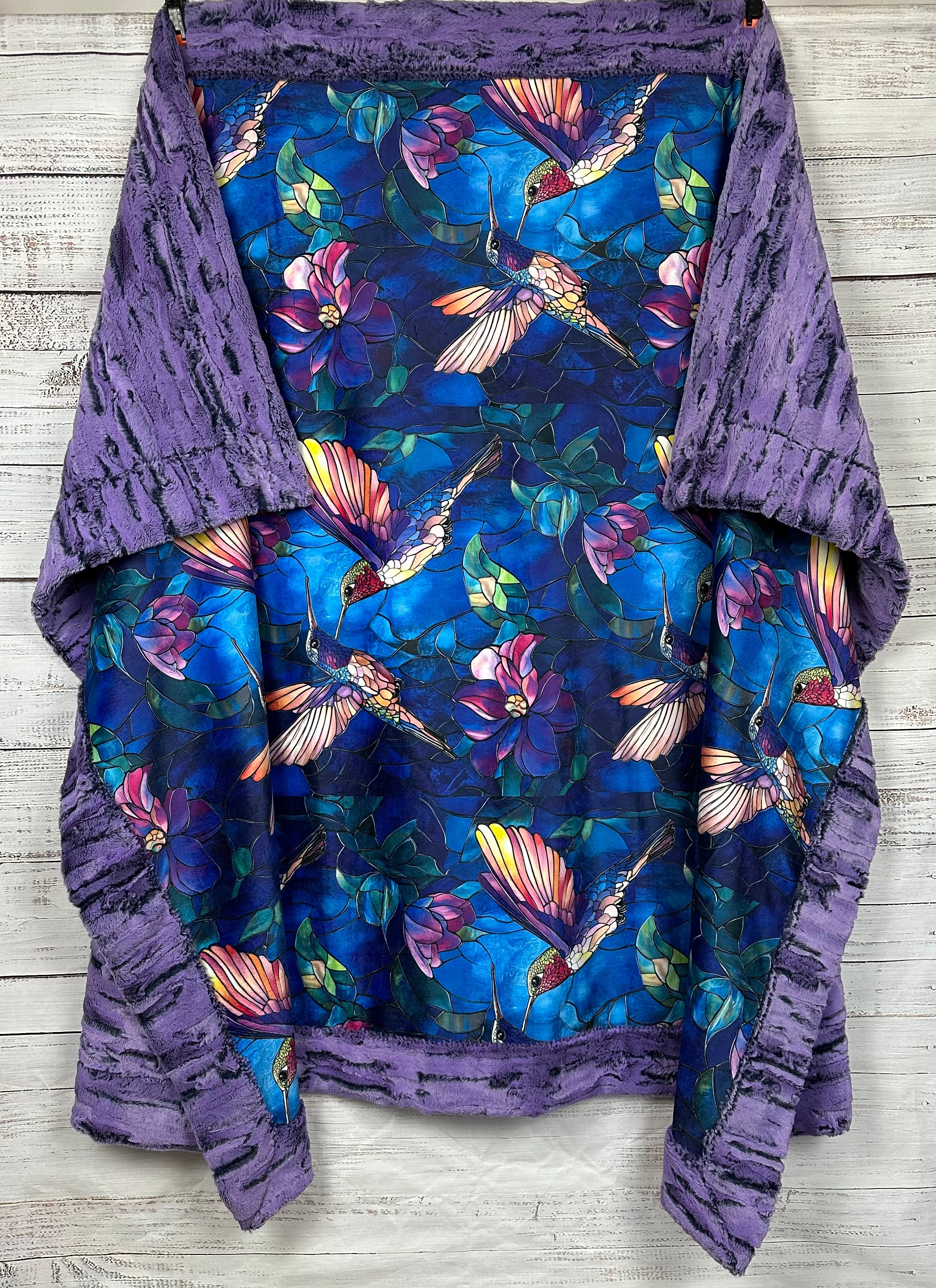 Hummingbirds on Jewel Luxe Large 55x79 Minky Blanket - Ultra Soft Luxury Throw for Bed, Sofa & Nursery - Perfect Gift for Women & Home Decor