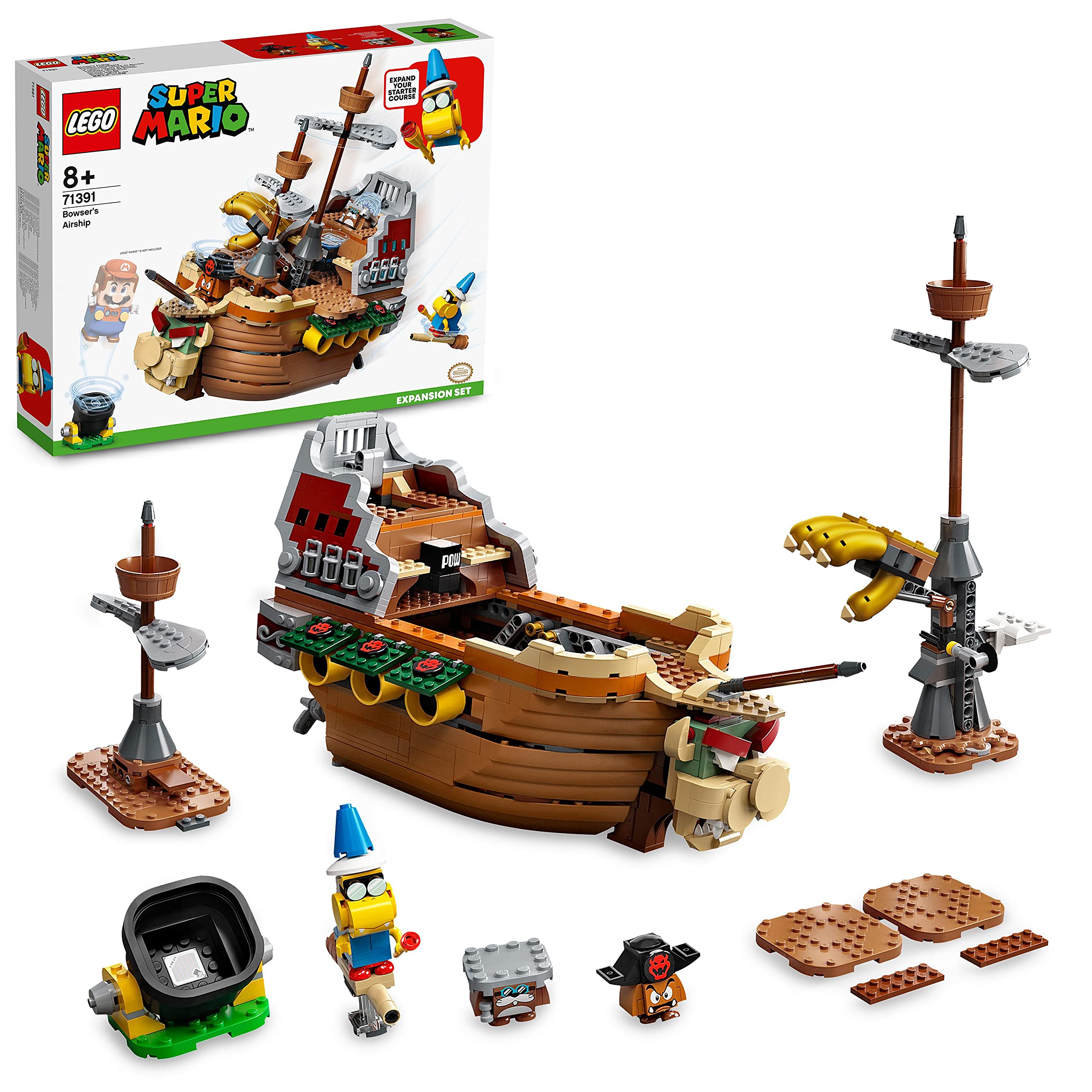 LEGO Super Mario Bowser Flying Fortress Expansion Set - 71391 Building Toy with 3 Figures for Kids | Creative Play & Gift Idea for Mario Fans