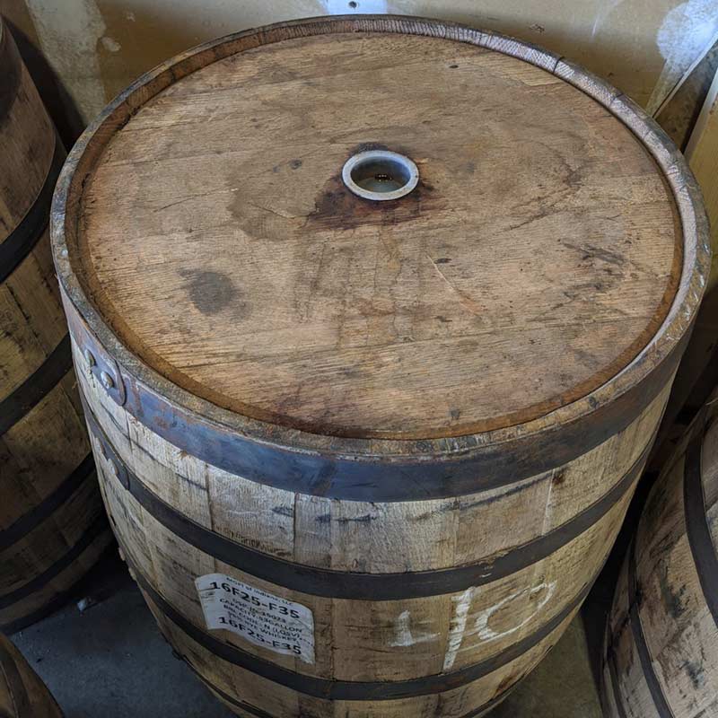 Fresh Dumped MGP Bourbon Barrel - Once Used American Oak Whiskey Barrel for Aging Spirits, Home Brewing & DIY Projects