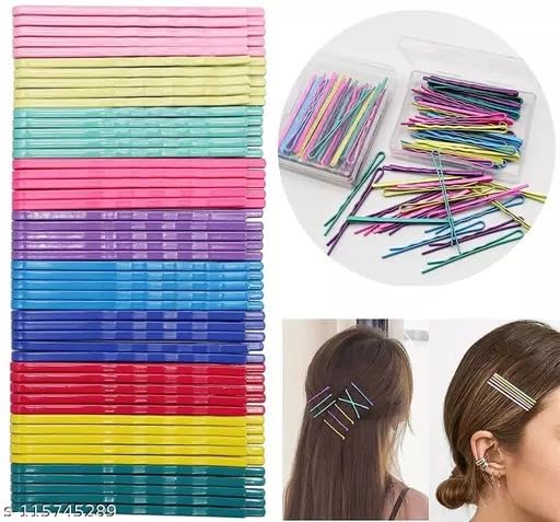 50-Piece Bobby Pins Set - Non-Slip Metal Hair Clips for Women (Multicolor) | Secure Hair Styling for Work, Party & Everyday Use