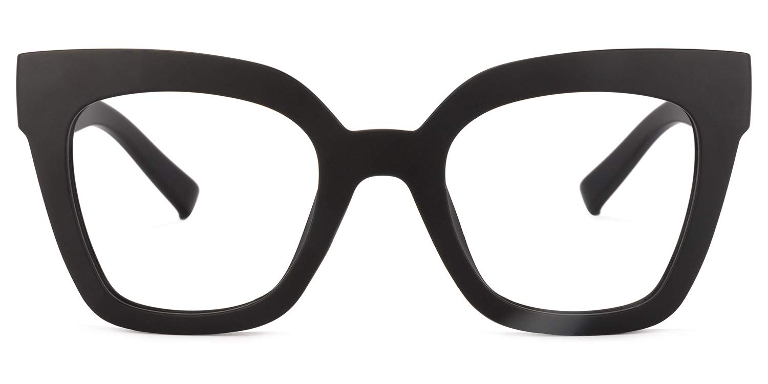 Zeelool Trendy Rectangle Blue Light Blocking Glasses for Women | TR90 Lightweight Eyewear | Computer & Gaming Glasses | VFT0269-03 Black Frame with Clear Lens | Perfect for Office Work & Digital Screen Use