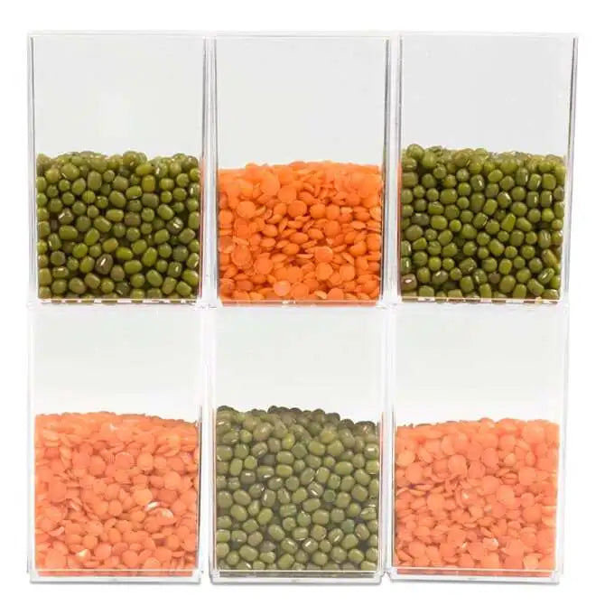 Comatec Square Stackable Glass - 2.5oz (75ml) Set of 4 - Durable Tempered Glass for Whiskey, Cocktails & Juice - Perfect for Home Bar, Parties & Gifts