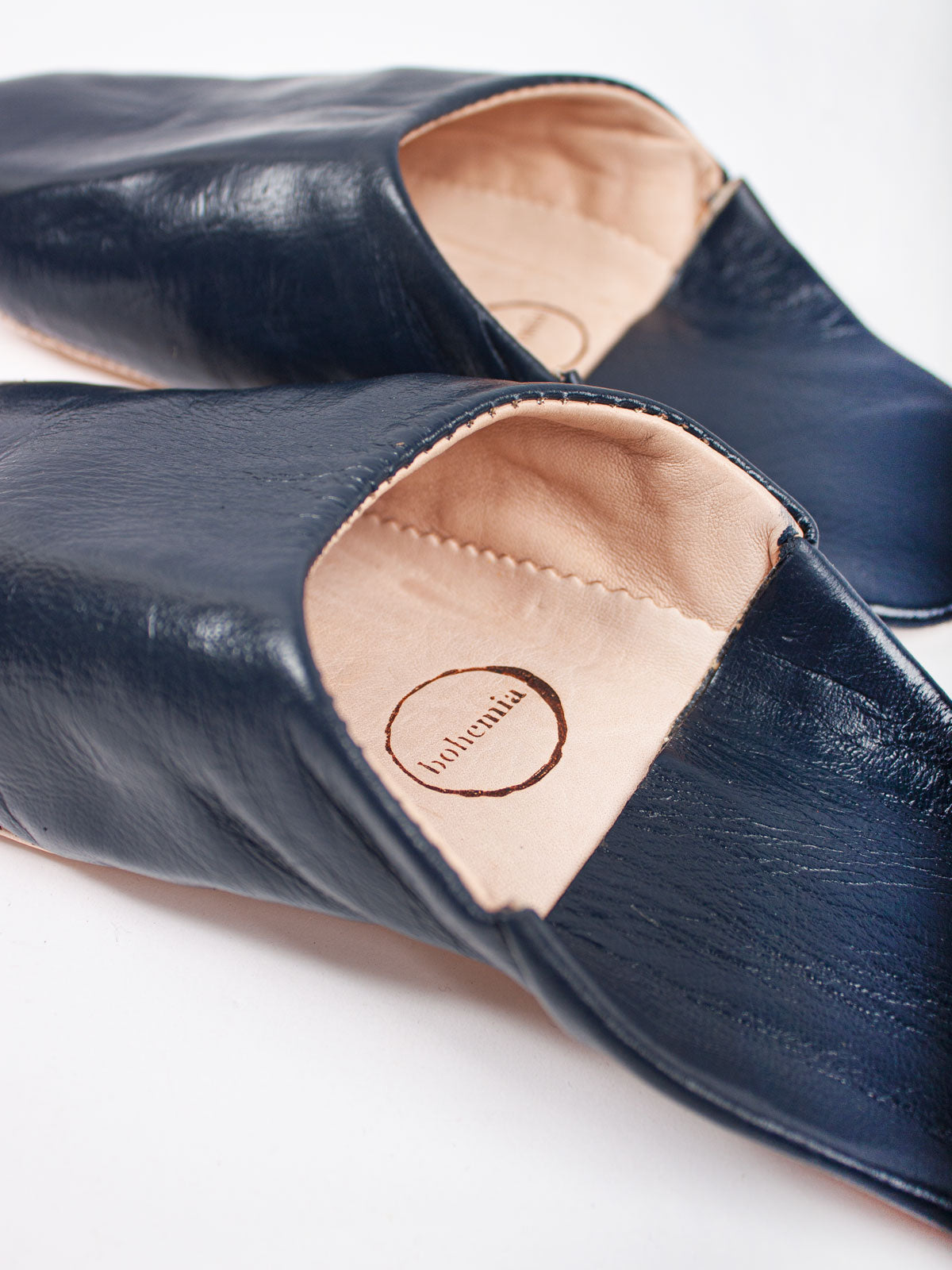 Authentic Moroccan Men's Babouche Slippers - Handmade Leather Indigo Blue House Shoes | Perfect for Home, Lounge & Cultural Fashion