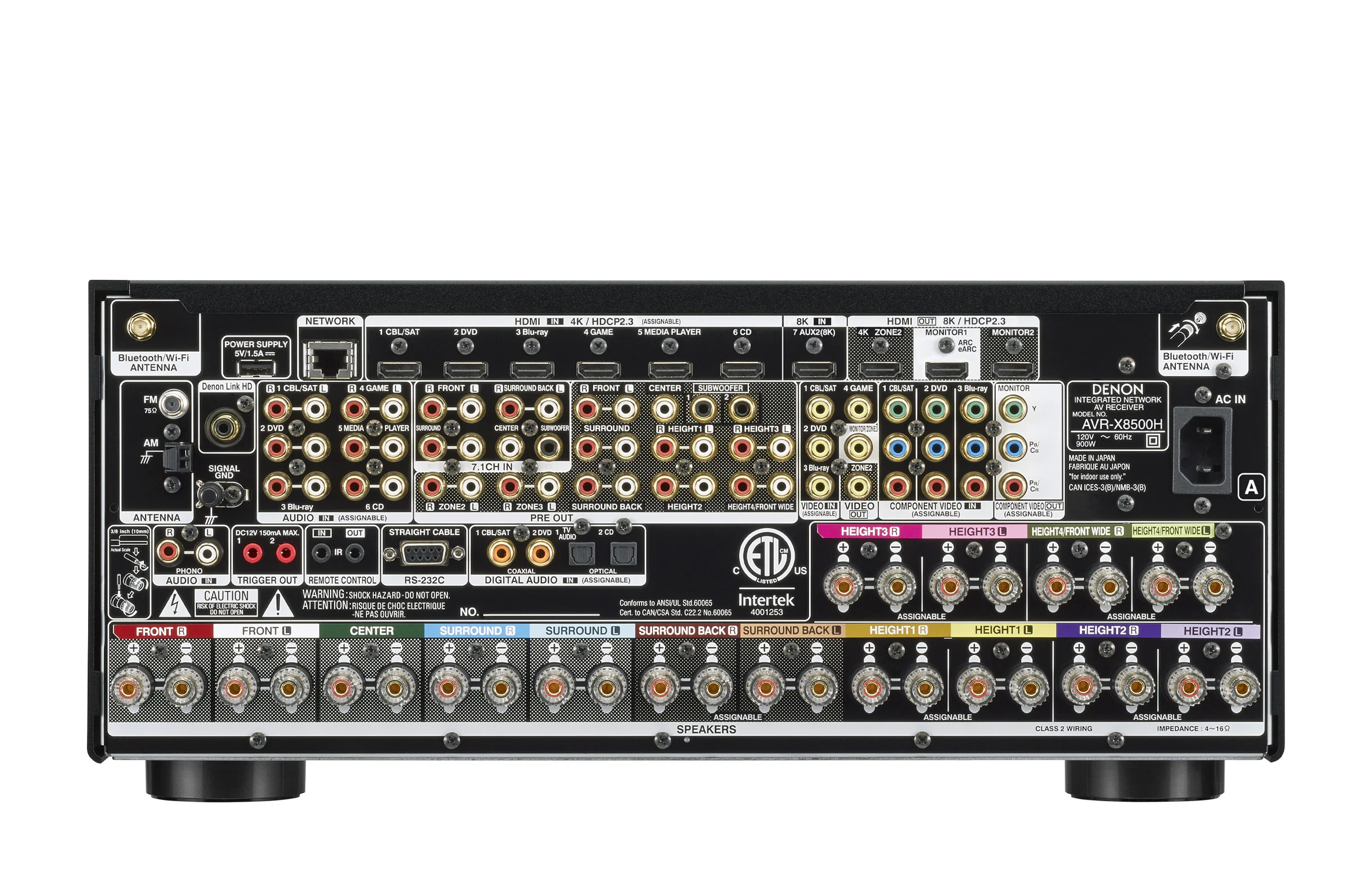 Denon AVR-X8500HA 13.2 Channel 8K Ultra HD AV Receiver with Auro-3D, HEOS Built-in & Alexa Compatibility - Perfect for Home Theater & Dolby Atmos Surround Sound Systems