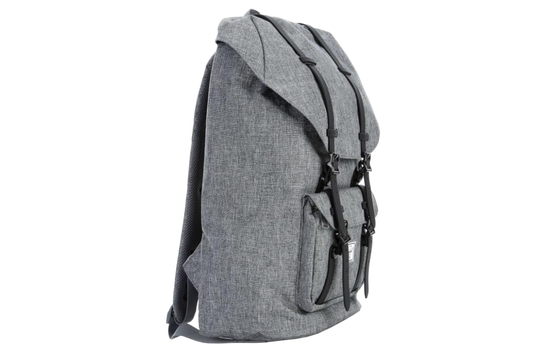 Herschel Little America Backpack 23.5L - Water-Resistant Travel & College Backpack for Men & Women - Raven Cross Hatch/Black - Perfect for Hiking, Commuting & School