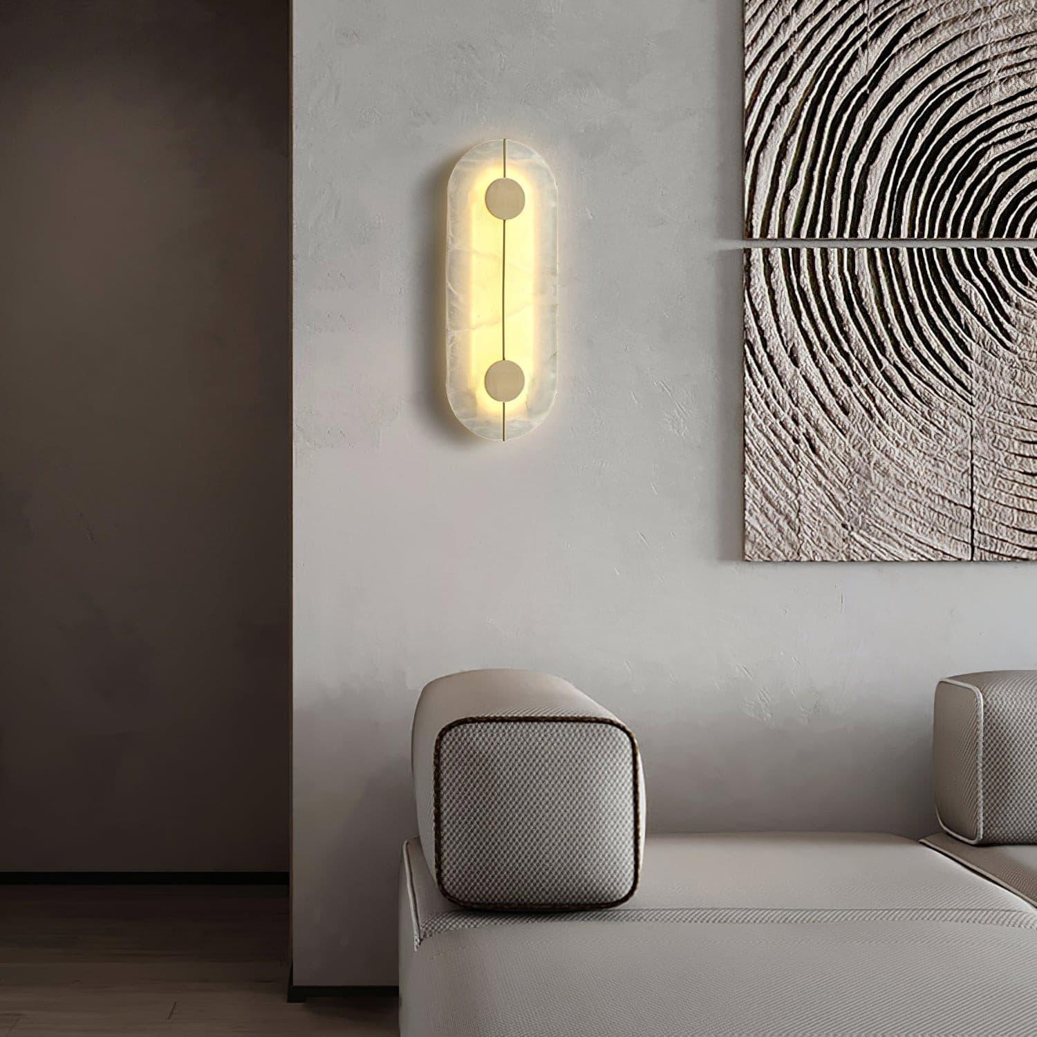 Elegant Alabaster Wall Lamp - Handcrafted Vintage Sconce for Living Room, Bedroom & Hallway Lighting | Dimmable LED Light Fixture