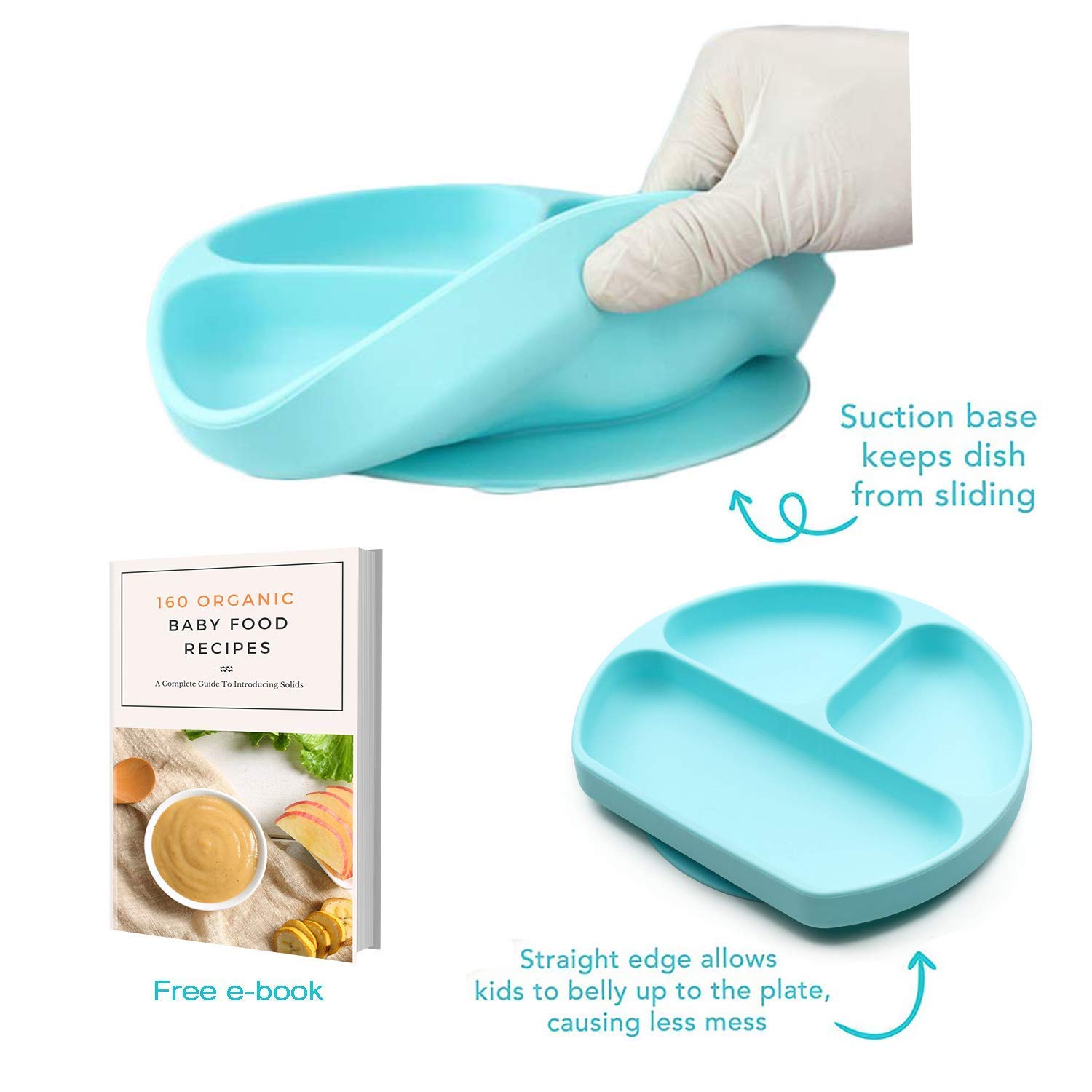BPA-Free Silicone Suction Plates for Babies - Non-Slip High Chair & Table Use