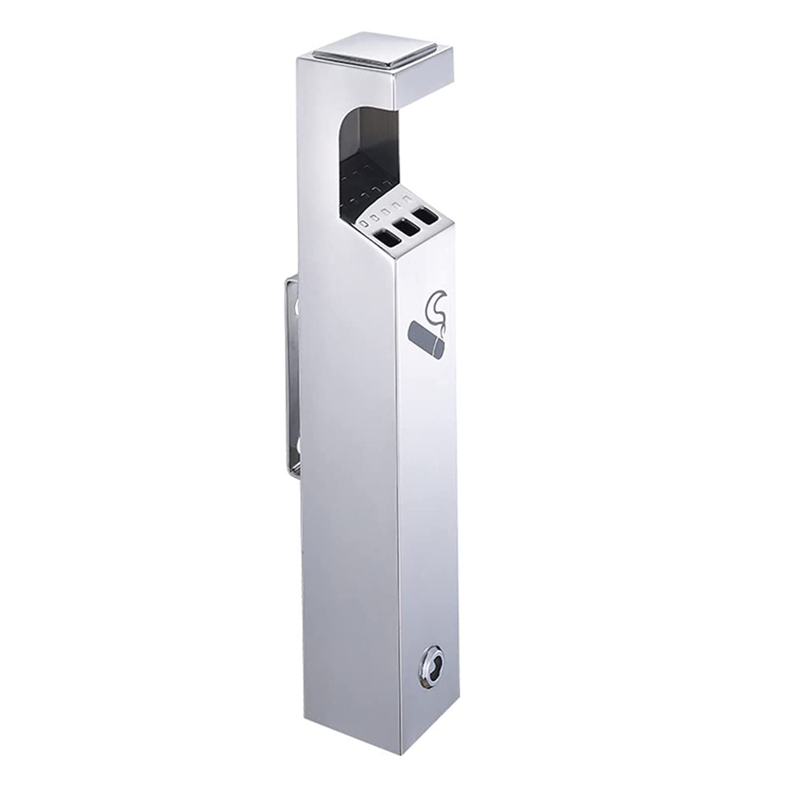 Wall Mounted Outdoor Cigarette Receptacle - Commercial Ashtray for Public Smoking Areas | Durable Metal Design for Patios, Restaurants & Office Buildings