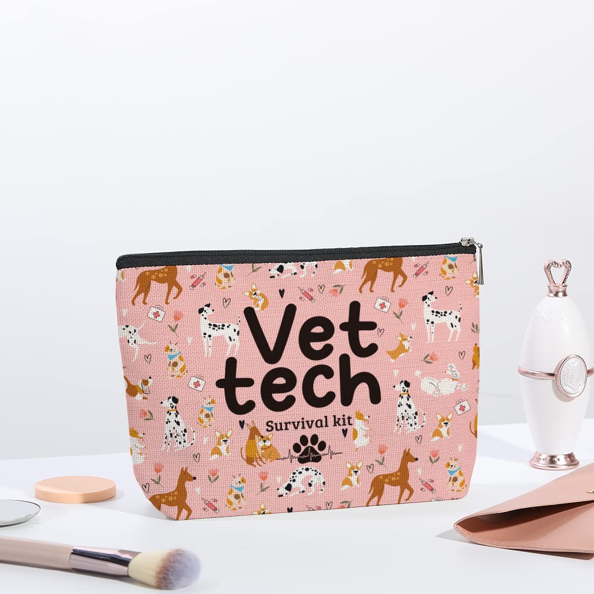 Veterinarian Graduation Gift - Vet Tech Makeup Bag Organizer with Zipper Pouch | Travel Toiletry Kit for Vet Students & Professionals | Perfect for Clinics, Hospitals & On-the-Go