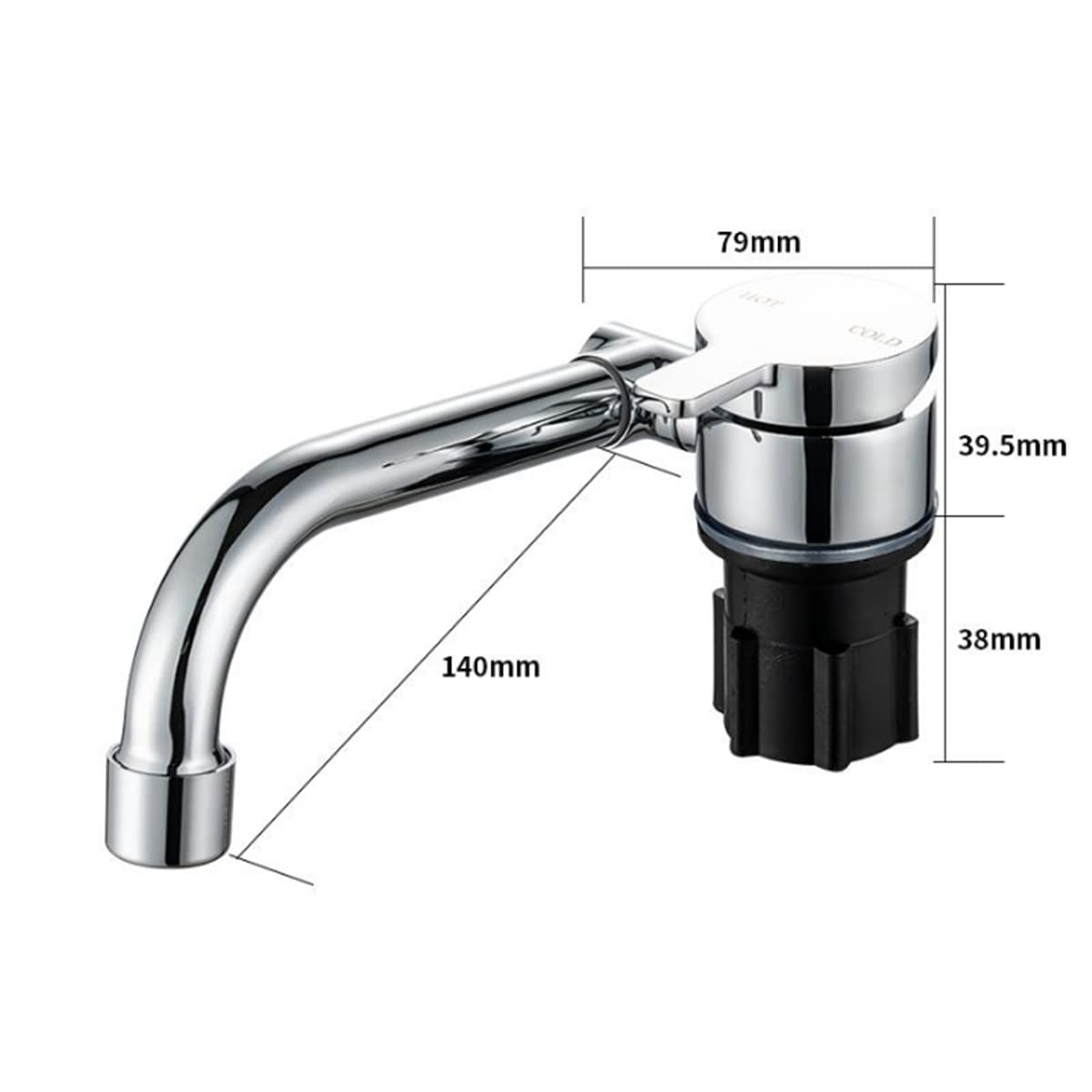 360° Rotating RV Camper Faucet - Hot & Cold Water Folding Kitchen Sink Tap with Dual Knob Handles, Brass Construction & Chrome Finish (G1/2) - Perfect for Tiny Homes, Boats, and Off-Grid Living