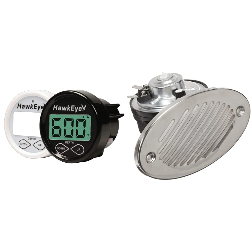 DepthTrax 2B Boat Mount In-Dash Digital Depth Finder - Marine Fish Finder with LCD Display for Fishing, Boating & Water Sports | Perfect for Bass Boats, Kayaks & Pontoon Boats
