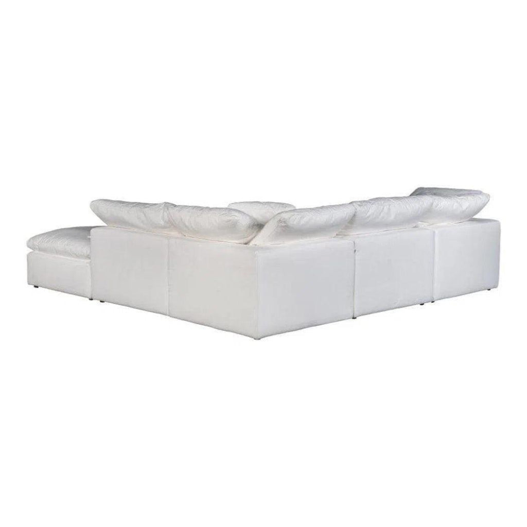 5-Piece Stain-Resistant Terra White Dream Modular Sectional Sofa Set - Perfect for Living Room, Family Room, or Home Theater Seating