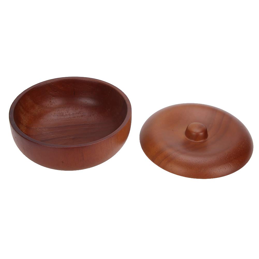 Premium Wooden Shaving Bowl for Men - 3.7 x 1.7 Inch Barber Tool with Soap Holder - Perfect for Wet Shaving, Beard Care & Grooming Routine at Home or Salon