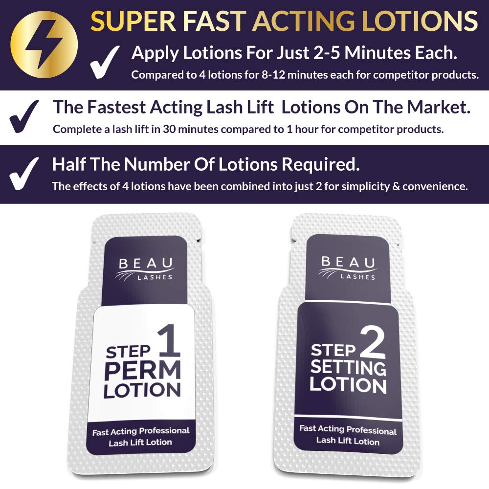 Professional Lash Lift Kit - 10 Sets of Semi-Permanent Eyelash Perming, Curling & Lifting Lotions | Salon-Grade Supplies for Lash Extensions & Beauty Treatments | Perfect for Home Use & Professional Salons