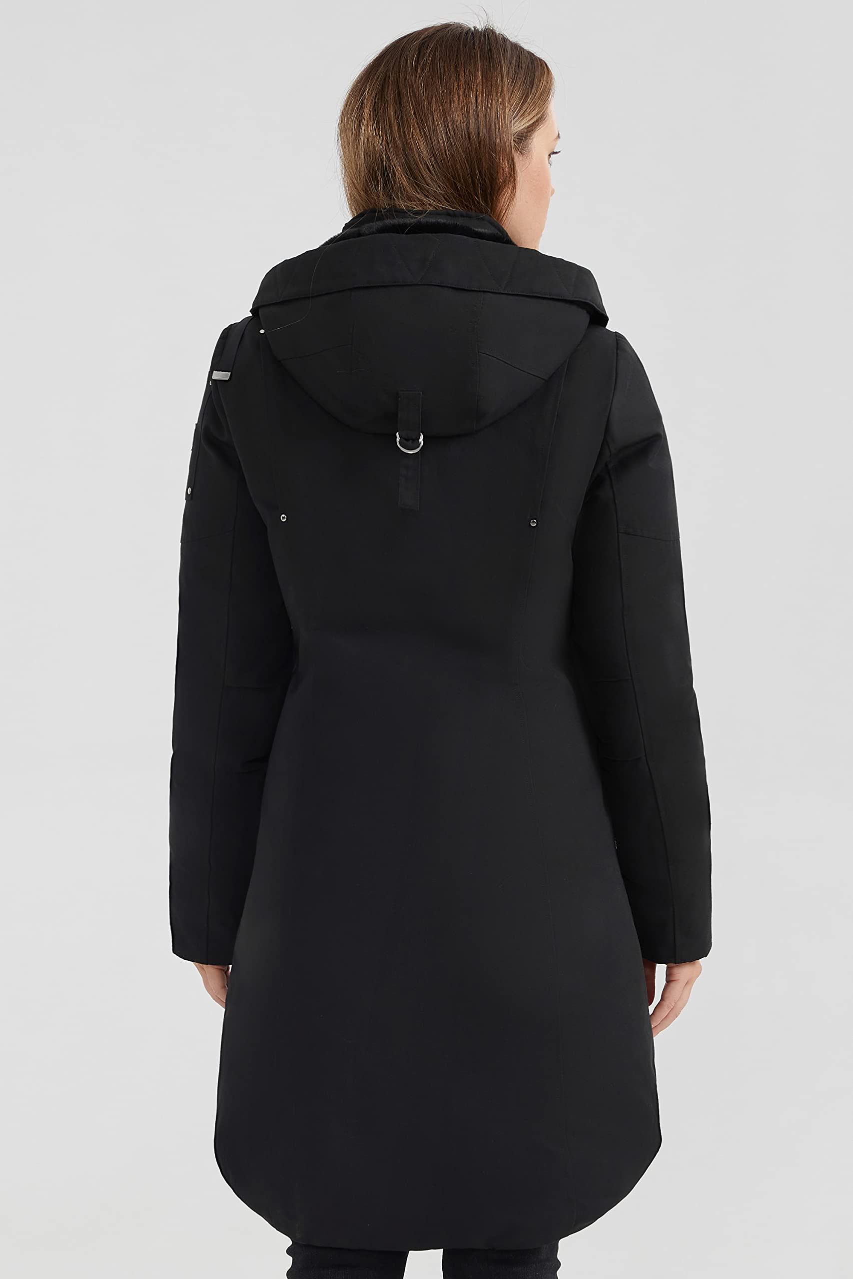 Orolay Women's Mid-Length Down Coat - Hooded Winter Parka with Stand Collar | Warm Puffer Jacket for Cold Weather, Outdoor Activities & Daily Commute