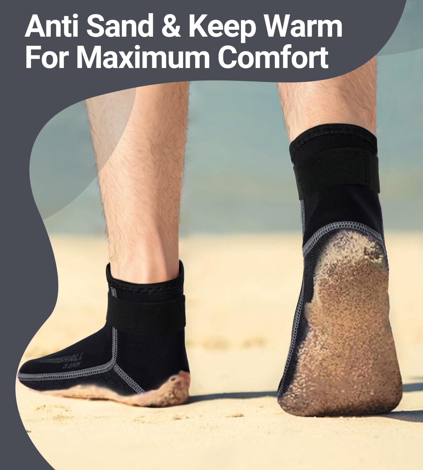 3mm Neoprene Wetsuit Socks - Anti-Slip Thermal Diving Socks for Swimming, Surfing & Water Sports - Keep Feet Warm in Cold Water - Perfect for Scuba Diving, Snorkeling & Beach Activities