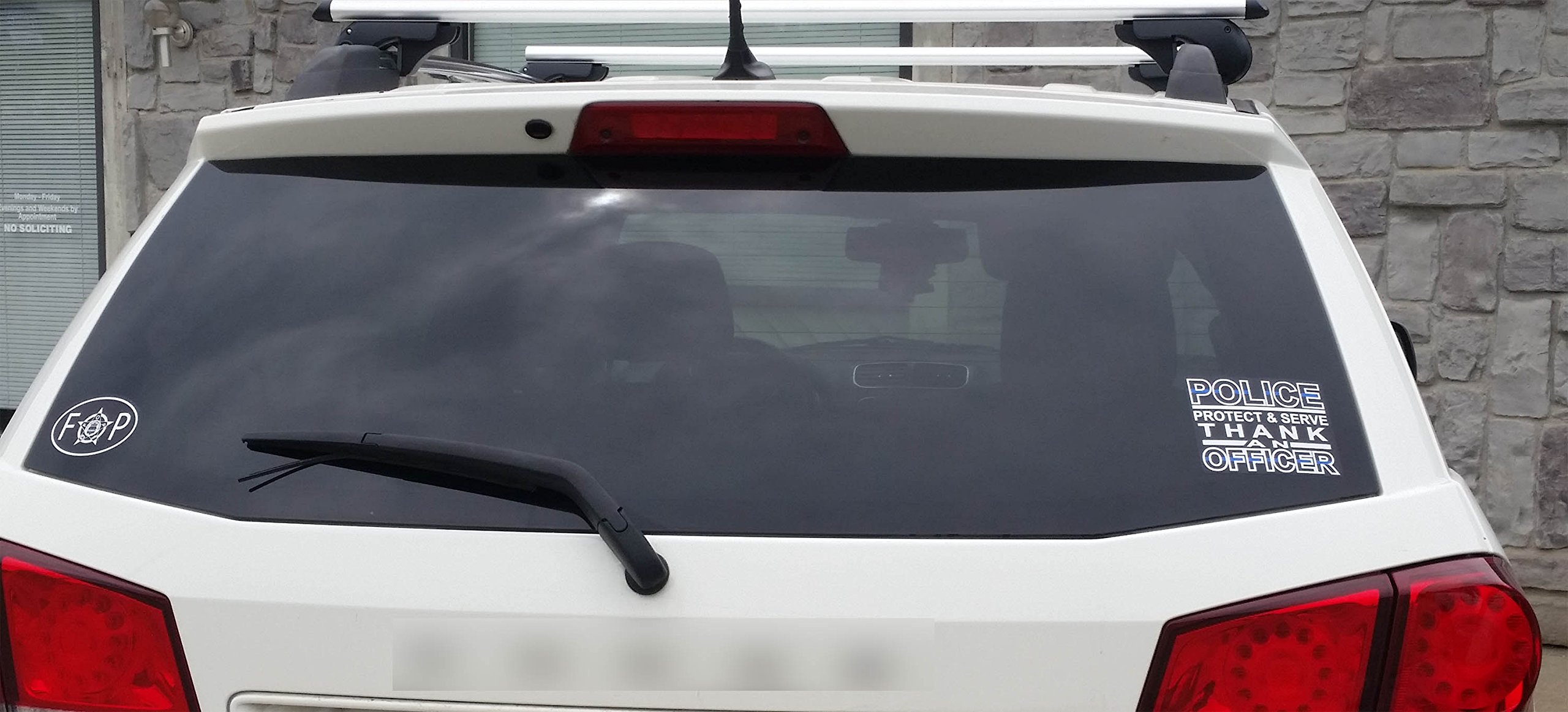 Police Protect and Serve Vinyl Decal - Thin Blue Line Thank an Officer Sticker for Car, Window, Phone, Computer & Wall - Durable Removable Decals for Law Enforcement Support - Perfect for Police Appreciation, Back the Blue & First Responder Gifts