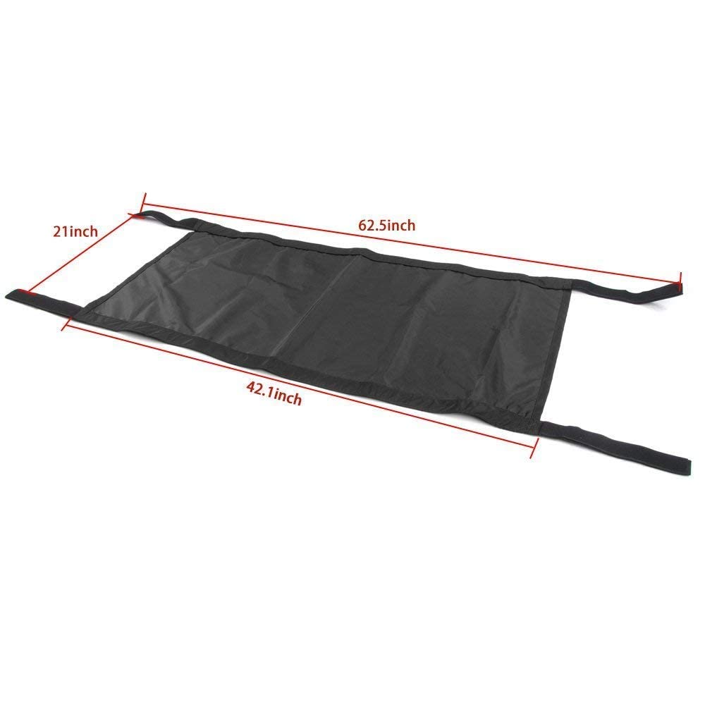 CheroCar Jeep Wrangler Sun Shade - Universal Bikini Top Roof Cover for 1987-2020 Models (YJ, TJ, LJ, JK, JKU, JL, JLU) & Gladiator JT 2020 - Black Car Accessories | Perfect for Summer Off-Roading & Beach Trips