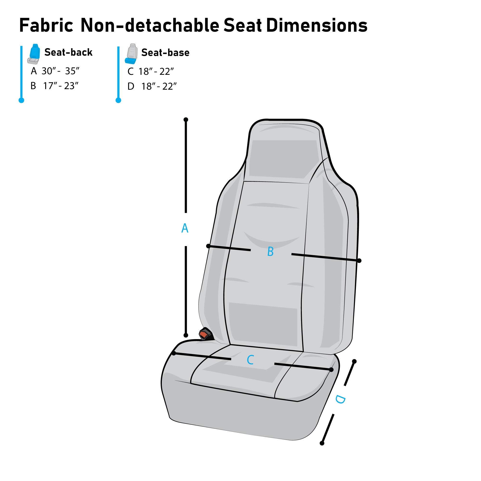 FH Group FH-FB302114 Universal Flat Cloth Car Seat Covers - Solid Black with F11306 Vinyl Floor Mats - Fits Most Cars, Trucks, SUVs & Vans | Perfect for Daily Commute, Road Trips & Vehicle Protection