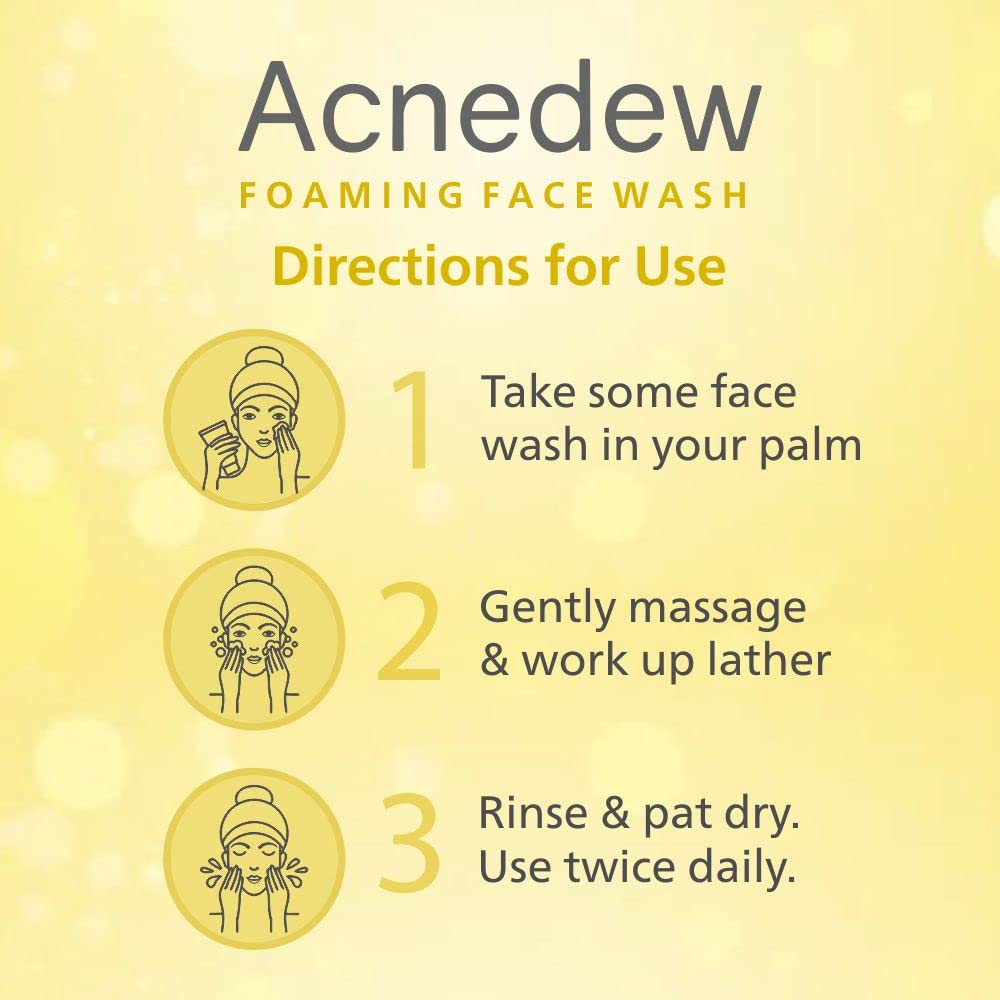 Acnedew Salicylic Acid 1.2% & Tea Tree Oil Foaming Face Wash - Oil Free, Paraben Free & Soap Free Anti Acne Cleanser (100ml, Pack of 2) | Gentle Daily Face Wash for Oily & Acne-Prone Skin | Perfect for Teens & Adults
