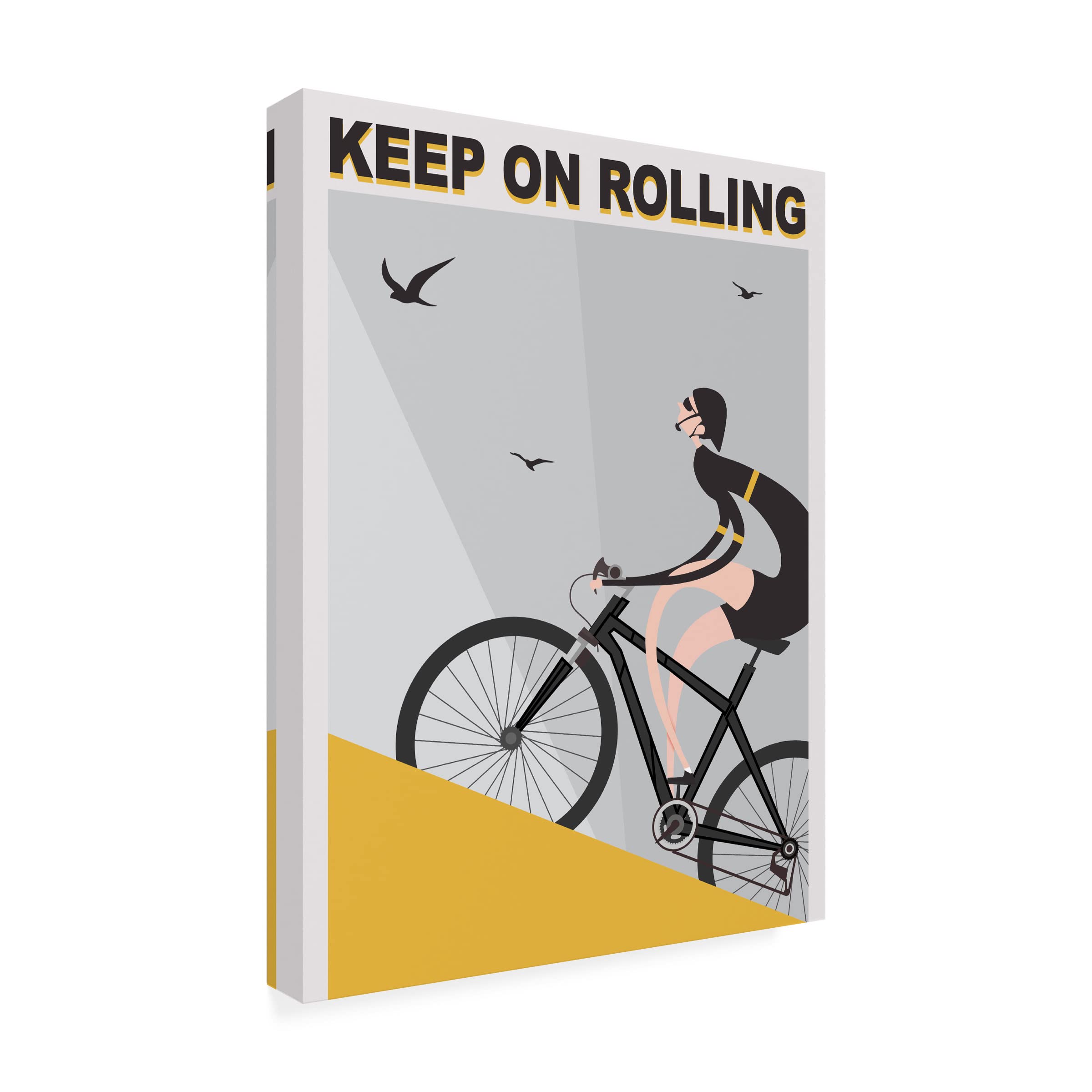 Trademark Fine Art 'Keep On Rolling' Canvas Wall Art by Ayse - Modern Home Decor for Living Room, Bedroom & Office