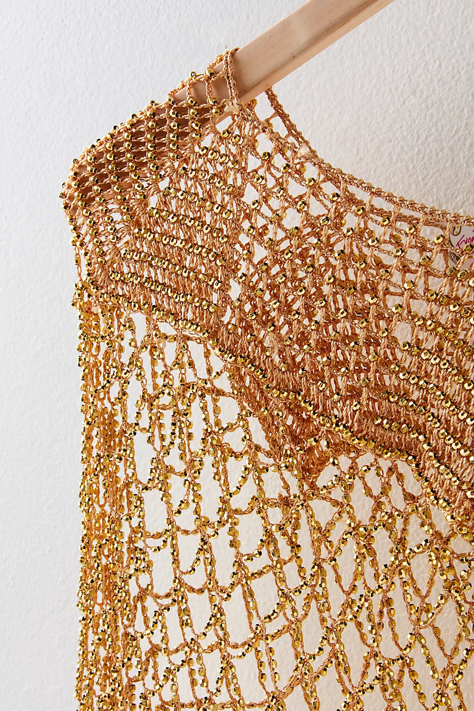 Elegant Gold Beaded Capelet Shawl for Women - Perfect for Weddings, Parties & Evening Events