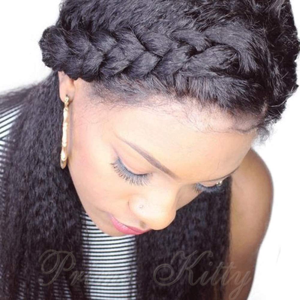 360 Lace Frontal Wig Pre Plucked 9A Brazilian Human Hair - Fake Scalp Small Cap Glueless Kinky Straight 10