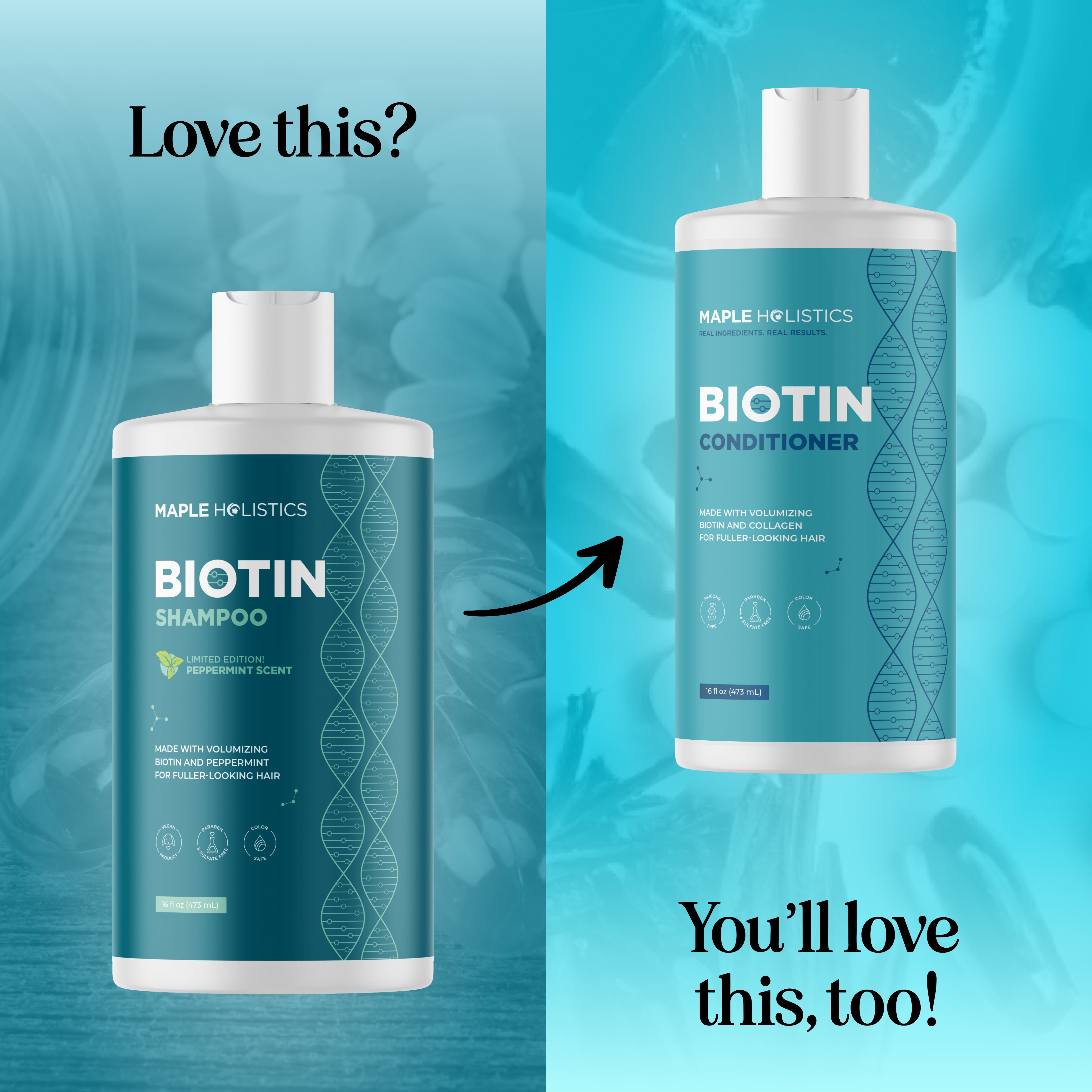 Best Mint Biotin Shampoo for Hair Growth & Thickness - Natural DHT Blocker for Men & Women - Perfect for Daily Hair Care & Scalp Health