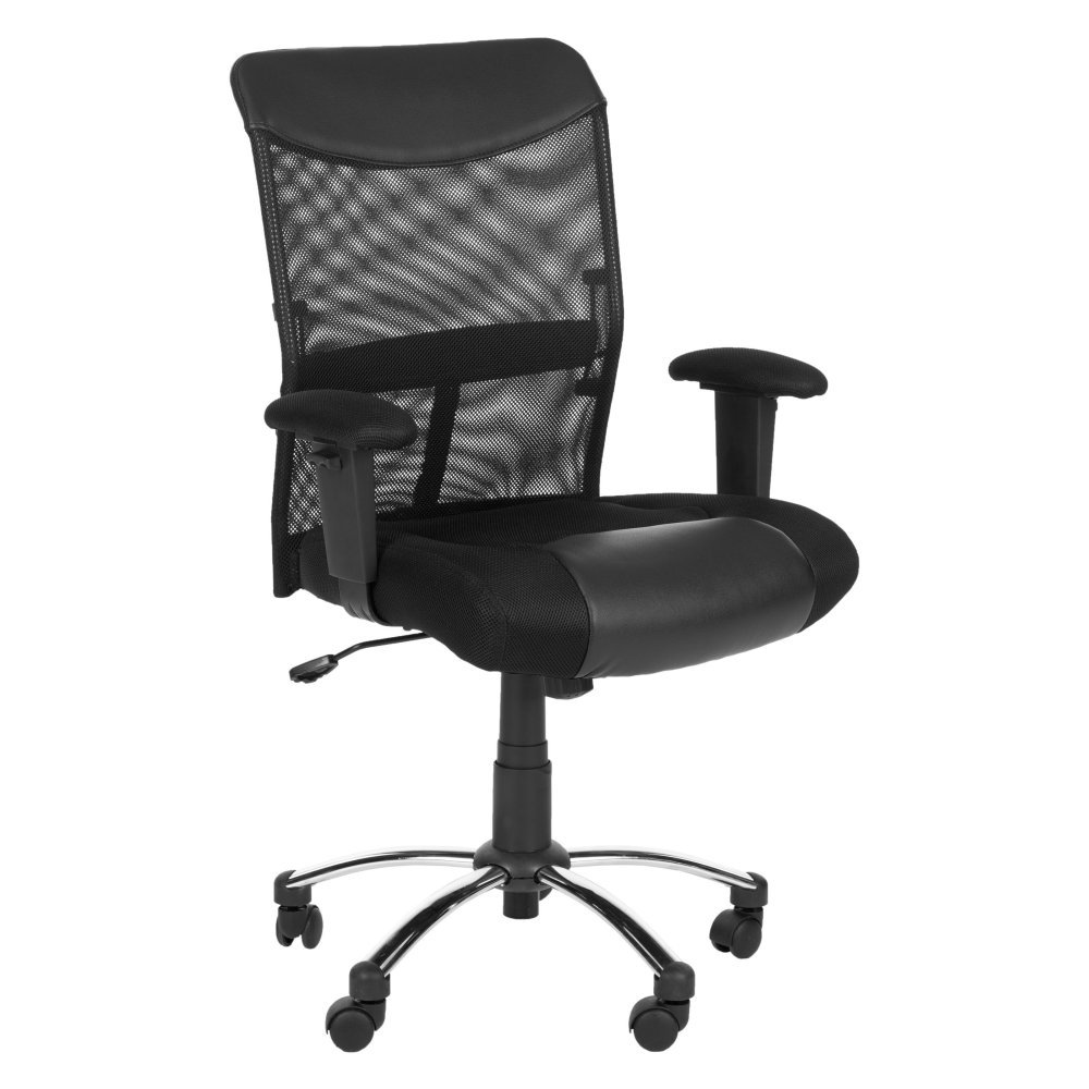 Safavieh Bernard Black Home Office Desk Chair - Ergonomic Executive Chair for Work, Study, and Gaming