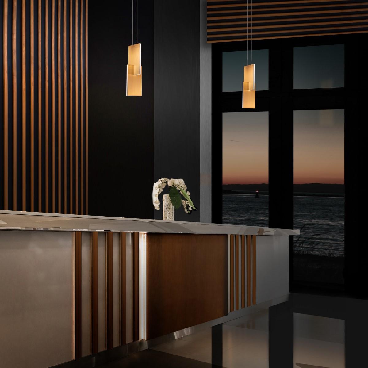 Amari 5 Inch Modern LED Pendant Light Fixture - Dimmable Hanging Light for Kitchen Island, Dining Room & Bedroom Decor