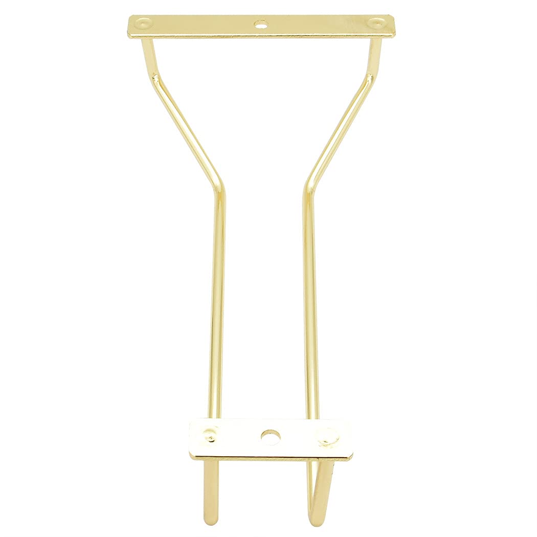 8.8-Inch Under Cabinet Wine Glass Holder - Stainless Steel Stemware Rack for Kitchen, Bar & Dining Room - Gold Hanging Wine Glass Organizer (Set of 3) - Perfect for Small Spaces & Entertaining Guests