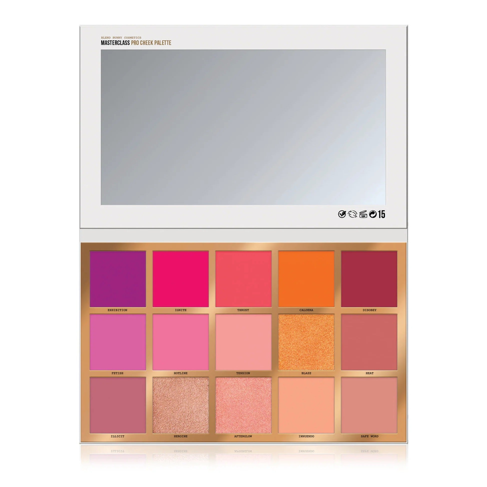 Blend Bunny Cosmetics Masterclass Pro Cheek Palette - 6 Long-Lasting Blush & Highlighter Shades for Professional Makeup | Perfect for Contouring, Highlighting & Everyday Glam