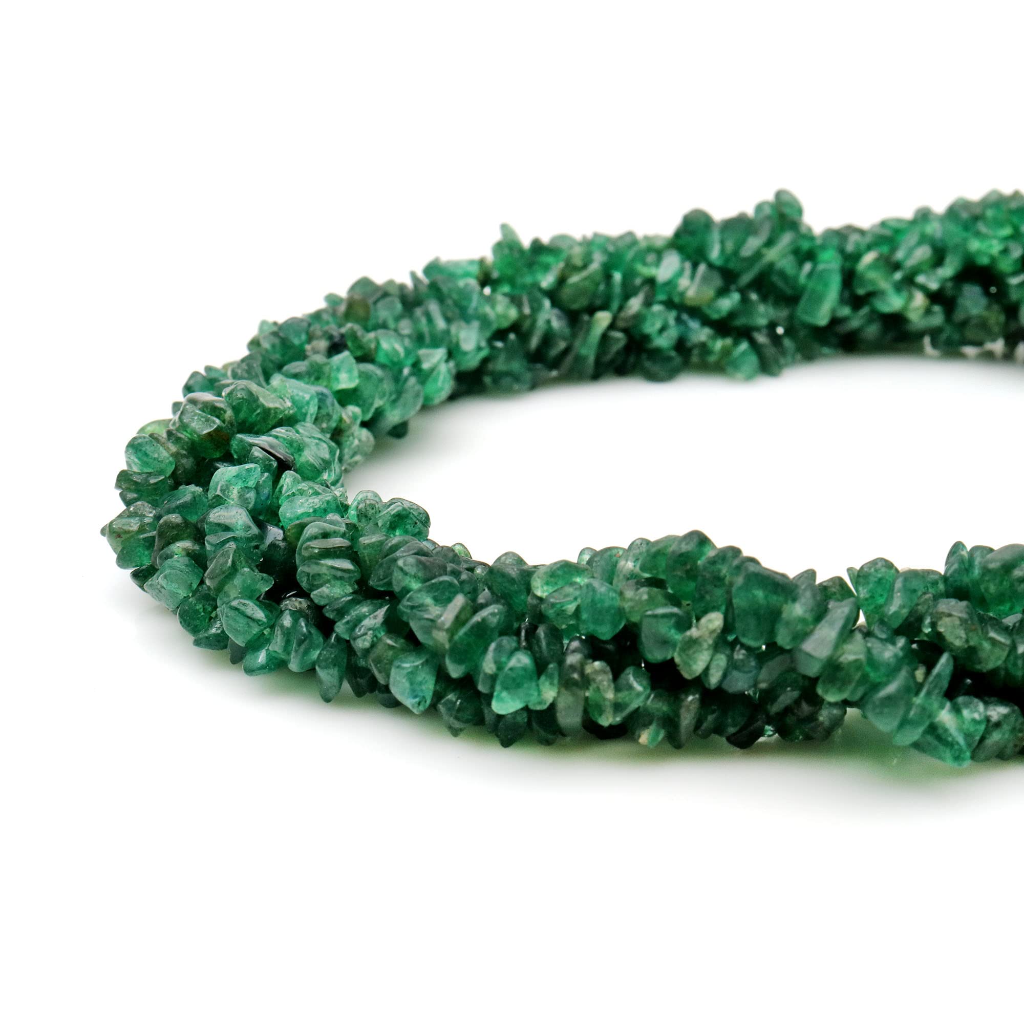 GemmartUSA Natural Green Aventurine Chip Beads - 5 Strands 34 Inch for Jewelry Making, DIY Crafts, Healing Bracelets & Spiritual Decor (CHAV-70001) | Perfect for Beading Projects, Meditation Accessories & Gift Making