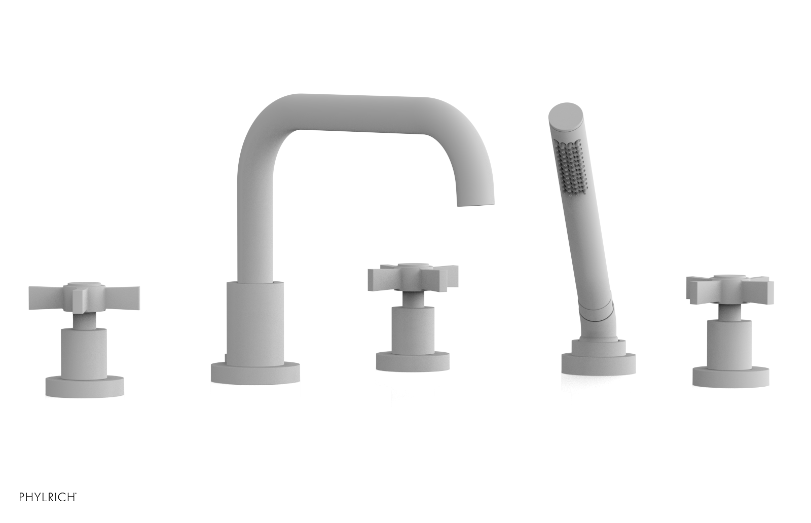 Premium Deck Tub Set with Hand Shower - Blade Cross Handles D2139D1 | Outdoor Bathing Solution for Patio, Garden & Poolside Relaxation