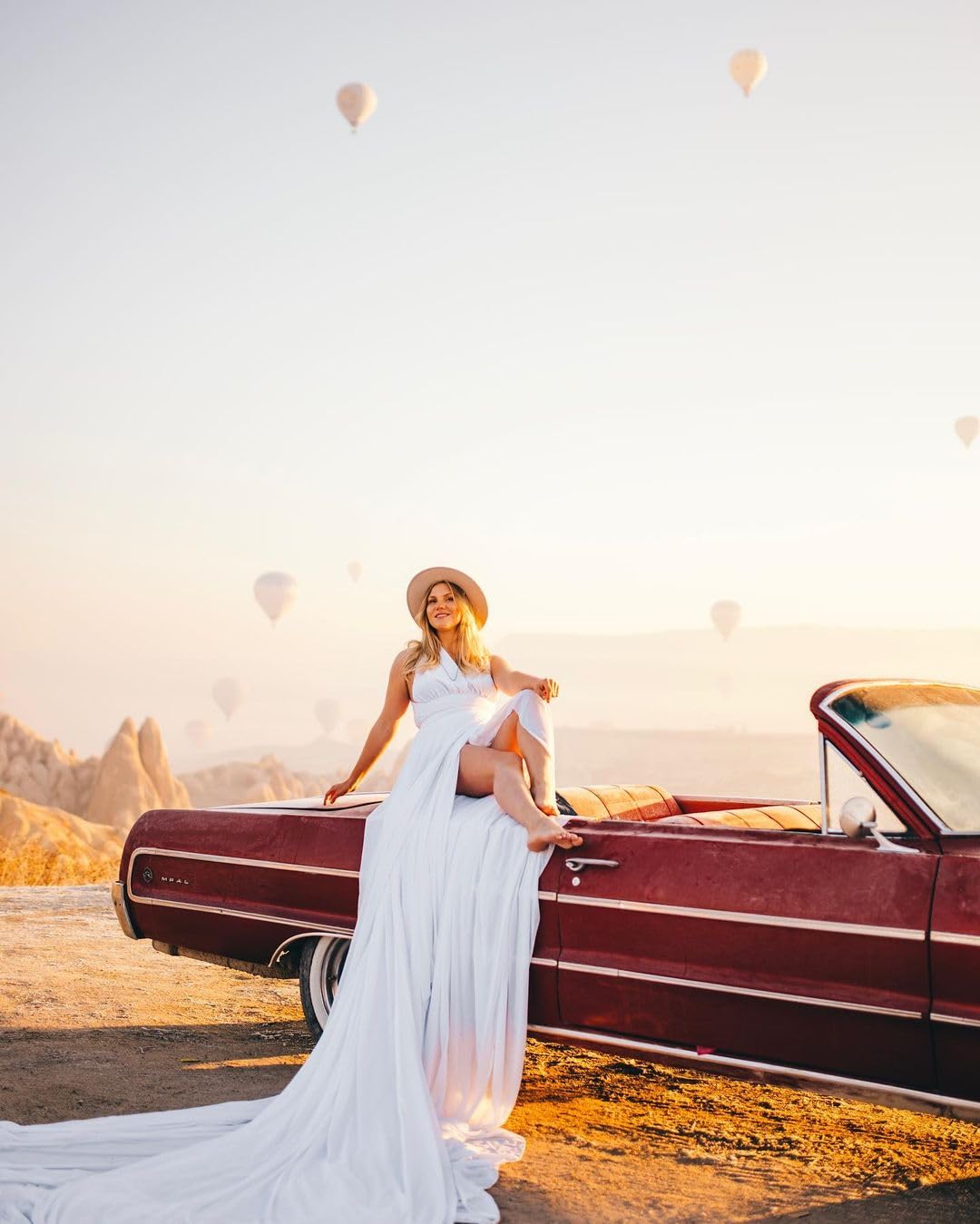 Elegant Long Flying Dress for Photoshoot - Flowy Satin Maxi Dress with Long Train for Women | Perfect for Santorini Vacations, Beach Weddings & Boho Photoshoots (Size L, Silver)