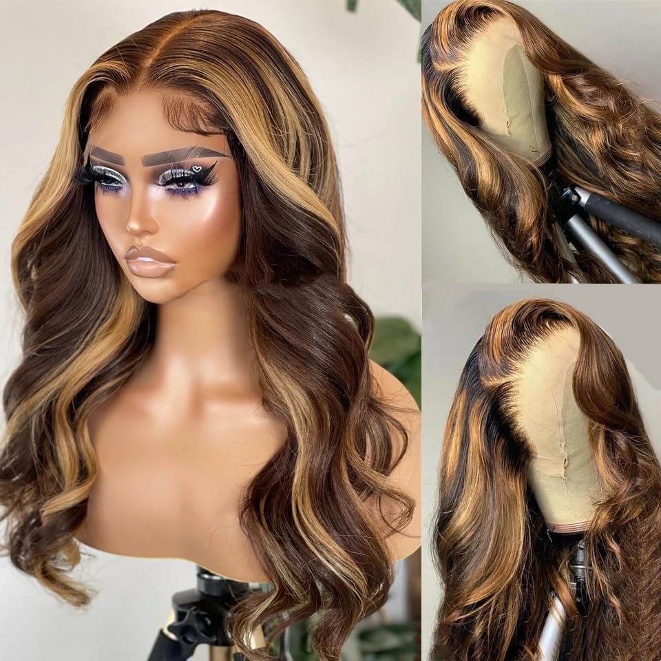 Mariska 427 Body Wave 13x4 HD Lace Front Wig - 100% Human Hair for Black Women | Honey Blonde Fluffy Natural Look | Perfect for Daily Wear, Cosplay & Special Occasions