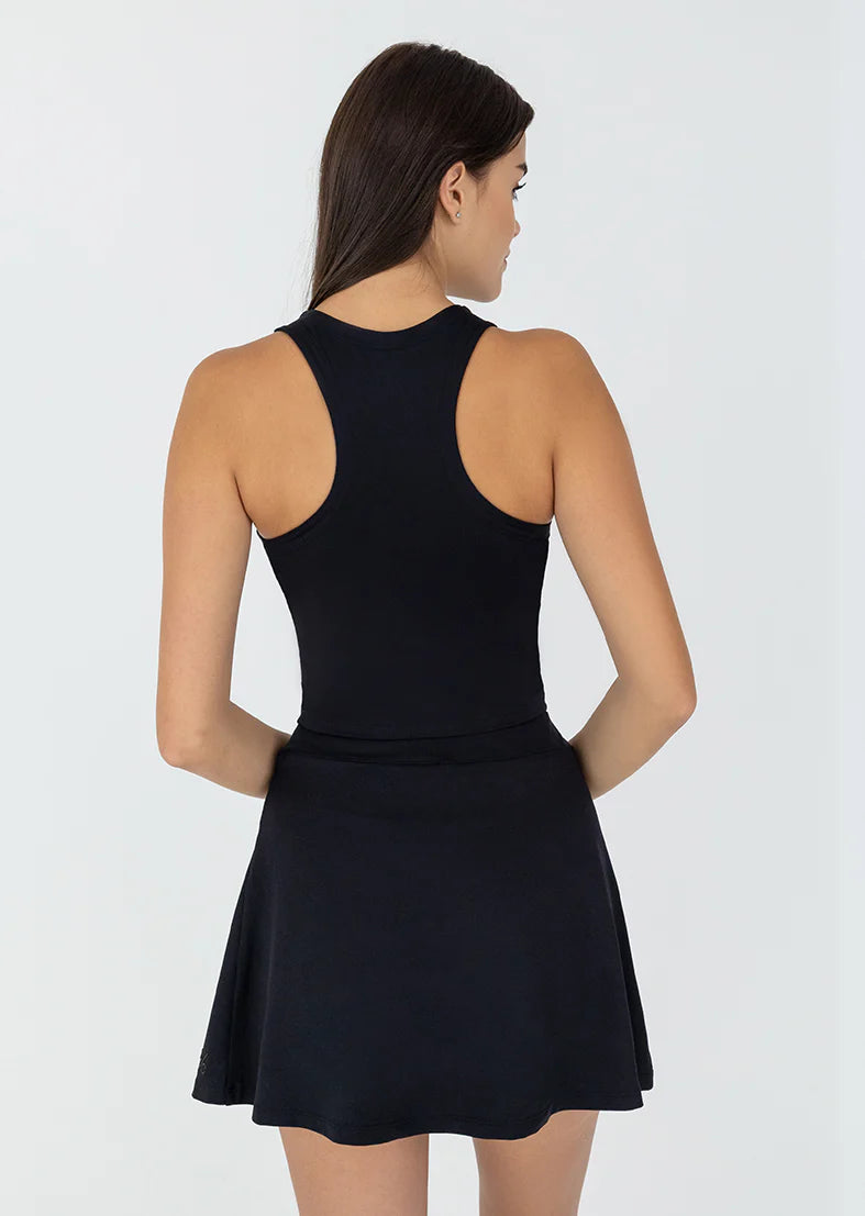 Club LC Cropped Tank Top - Women's Black Stretch Cotton Casual Shirt for Summer, Gym, Yoga & Streetwear Fashion