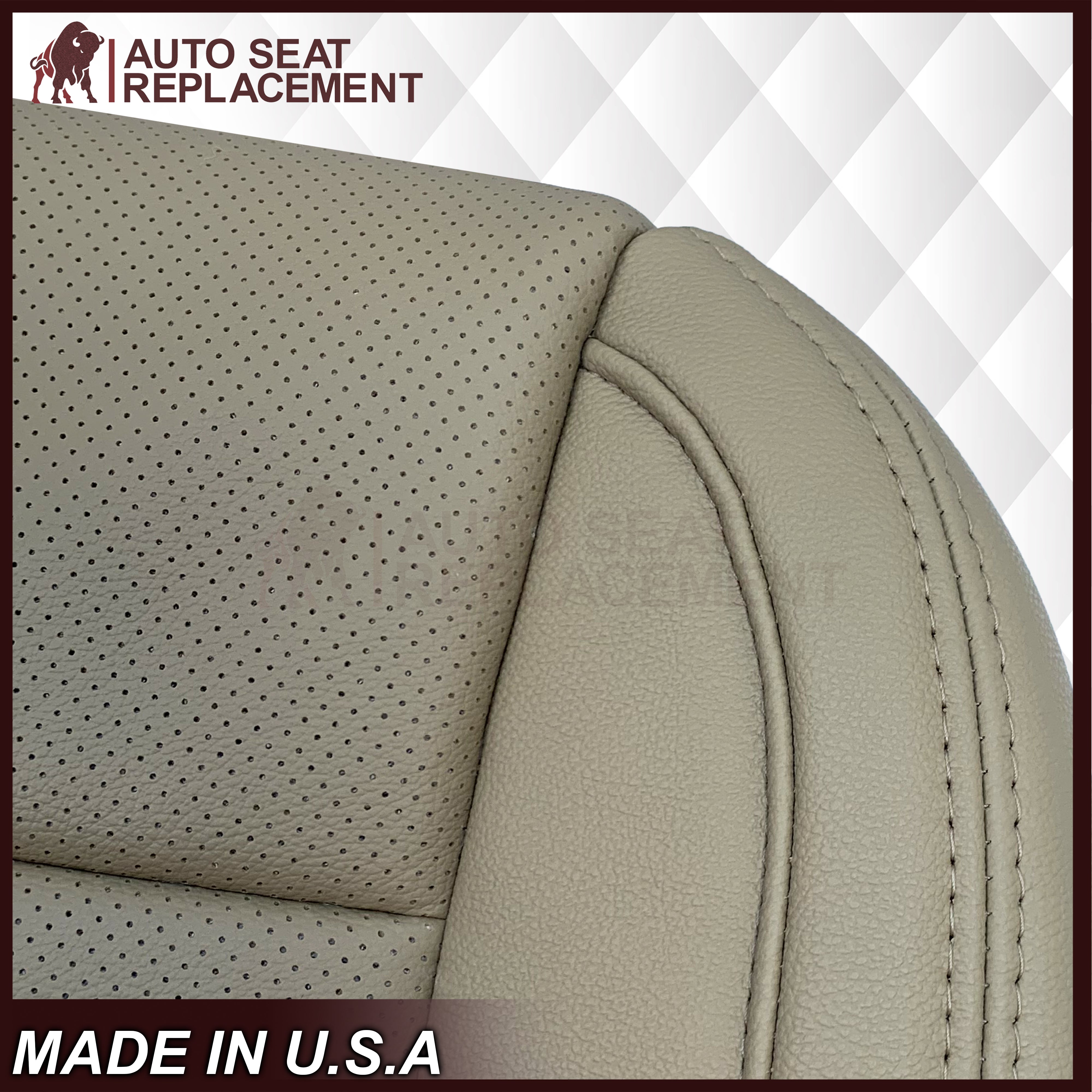 2015-2017 Ford F-150 Lariat Light Cashmere Tan Replacement Seat Covers - Genuine Leather or Synthetic Leather Options - Perfect for Car Interior Upgrade & Protection