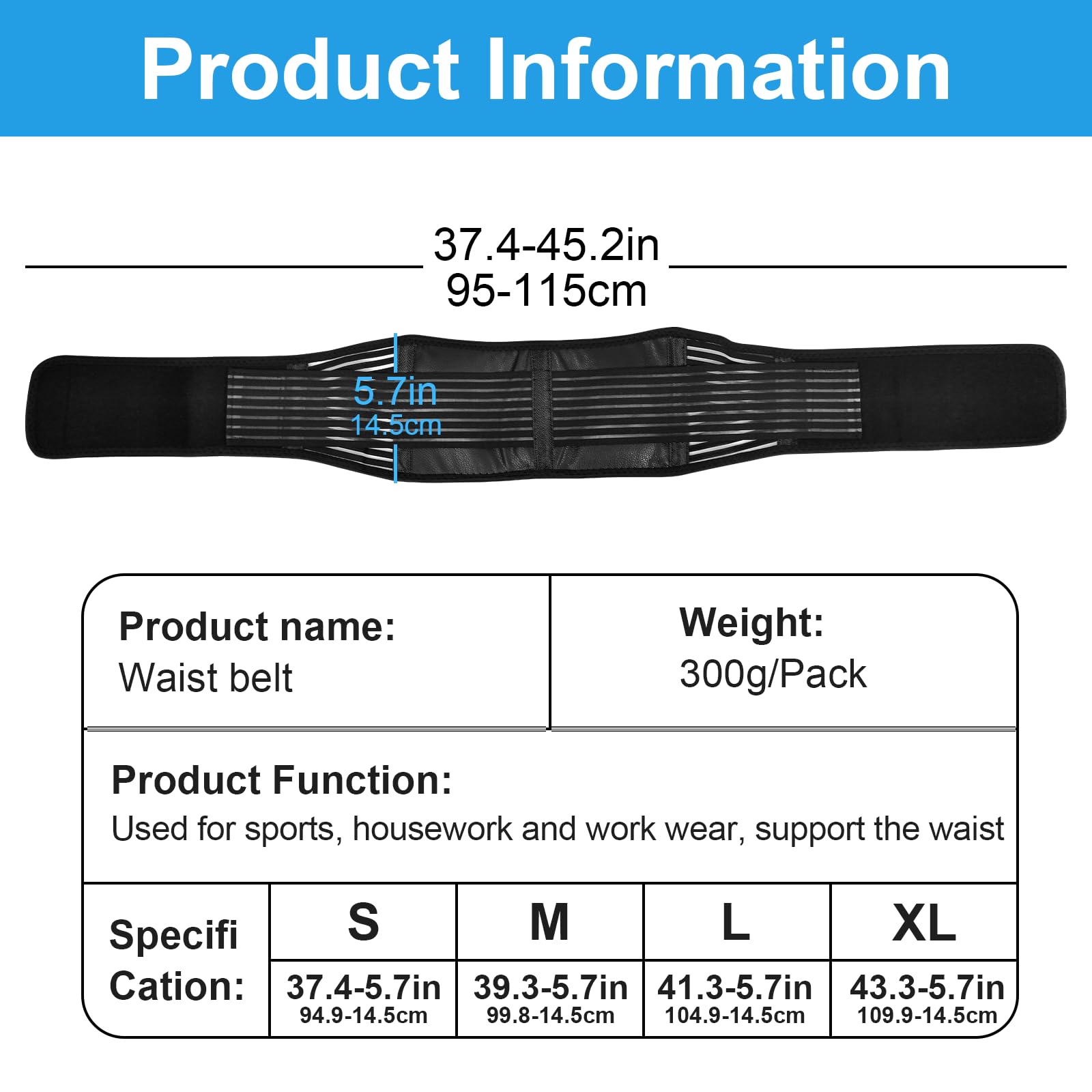 Magnetic Back Brace for Lower Back Pain Relief - Tourmaline Self-Heating Lumbar Support Belt for Herniated Disc & Sciatica - Adjustable Back Support Belt for Men & Women (Small) - Ideal for Office Work, Driving, Sports & Post-Surgery Recovery
