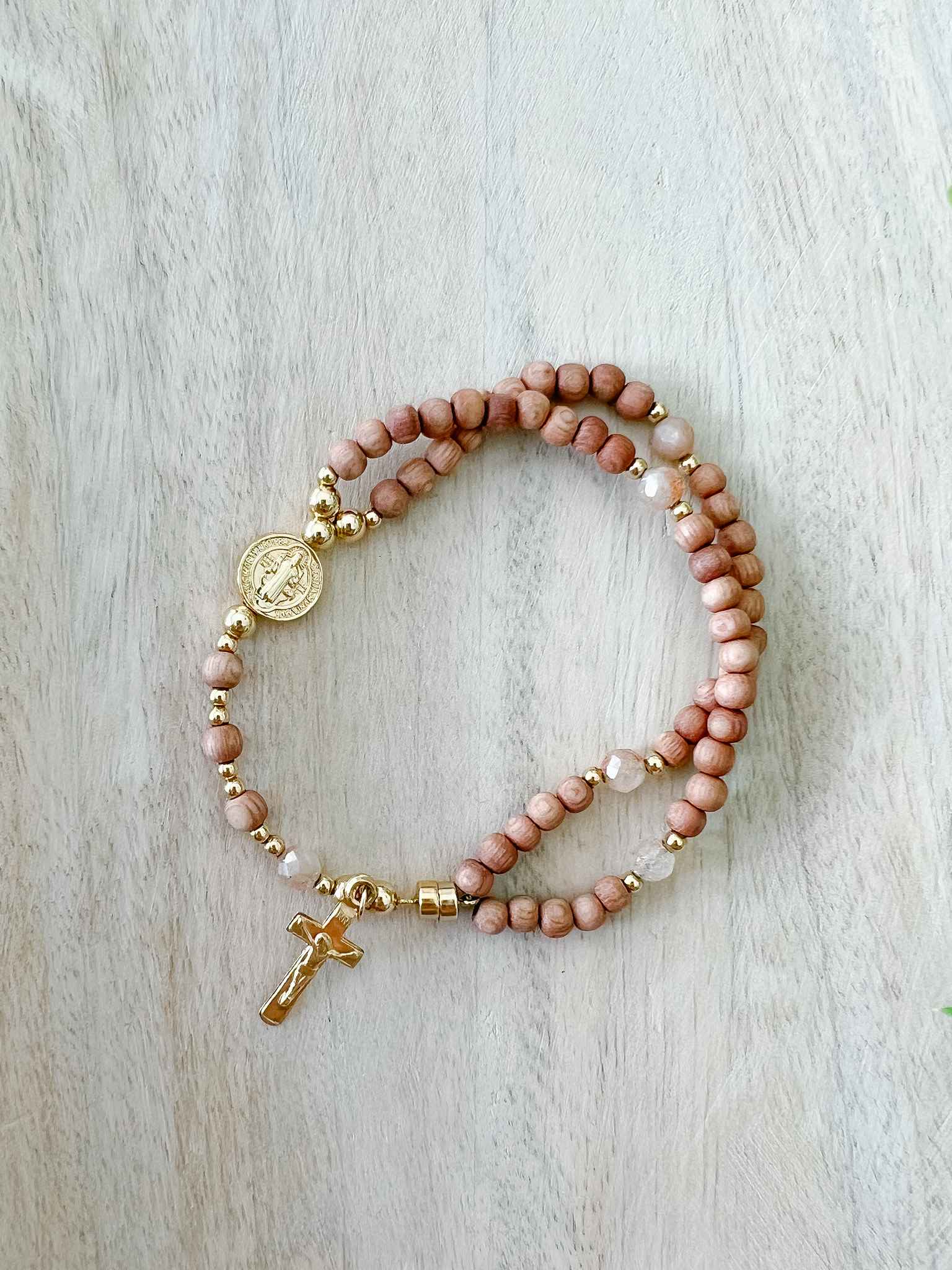 Handcrafted Rosewood Full Rosary Bracelet - Catholic Prayer Beads for Women & Men - Perfect for Daily Devotion, Meditation & Spiritual Gifts