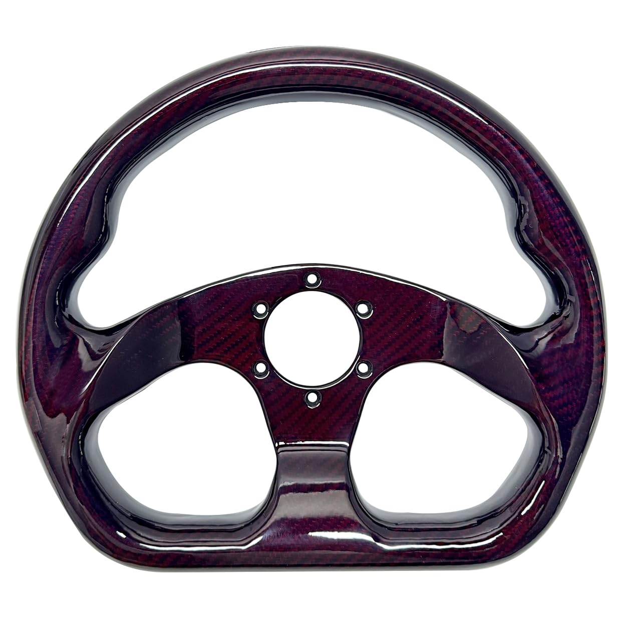 Universal 320mm Carbon Fiber Racing Steering Wheel - Flat Bottom D-Shape Design, 6-Hole Mounting for Enhanced Grip (Red) | Perfect for Sim Racing, Drifting & Track Day Enthusiasts