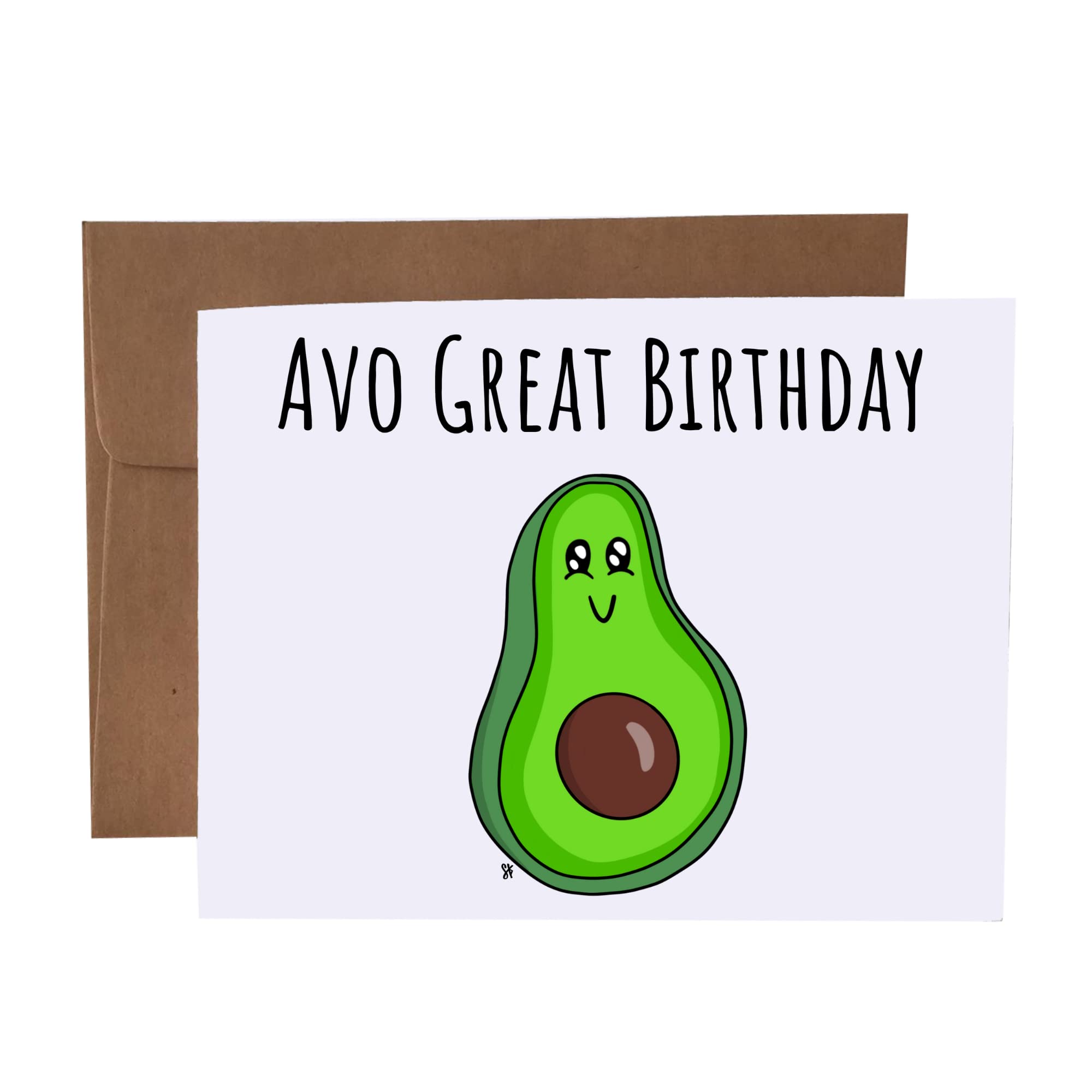 Funny Avocado Birthday Greeting Card with Envelope - Perfect for Friends & Family Celebrations | Cute Pun Card for Special Occasions